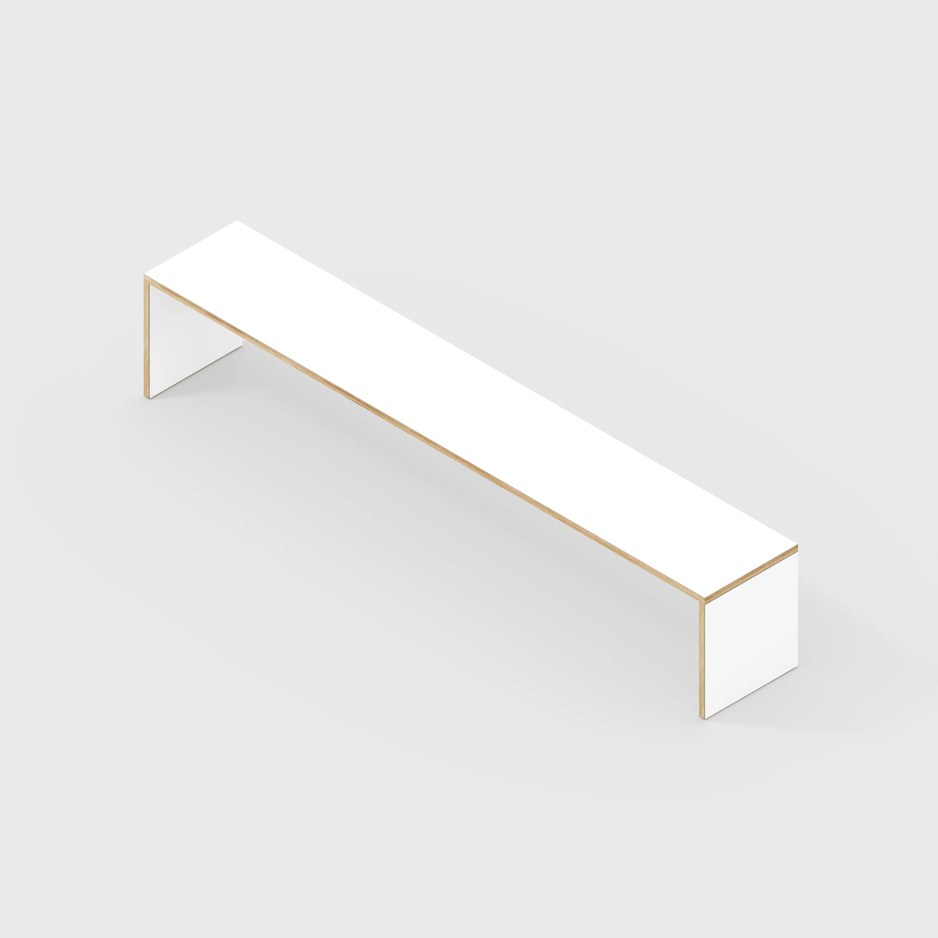 Plywood Bench Seat with Solid Sides - Formica White - 2400(w) x 400(d) - Image 3