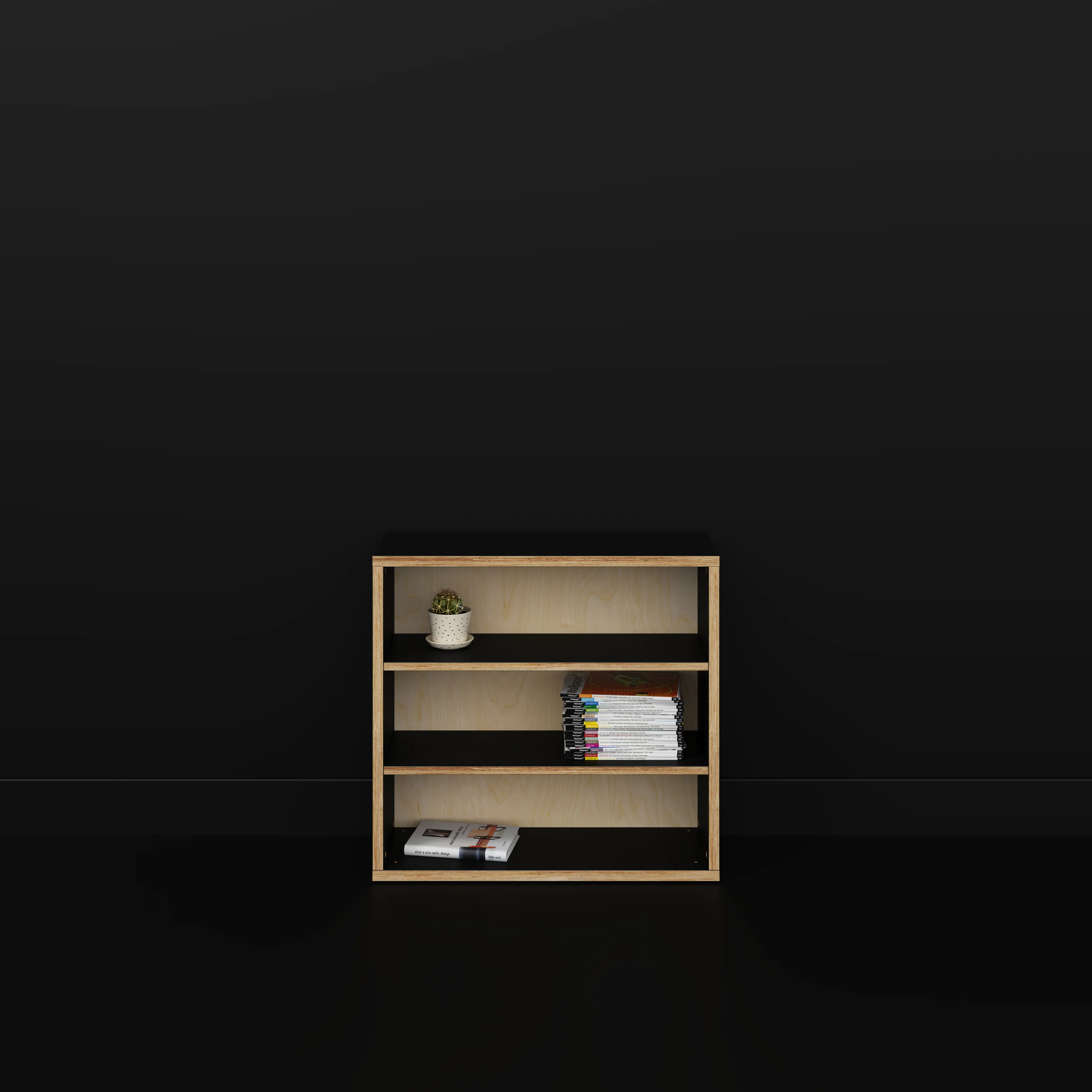 Plywood Bookshelves - Formica Diamond Black - 800(w) x 300(d) x 750(h) - Image 2