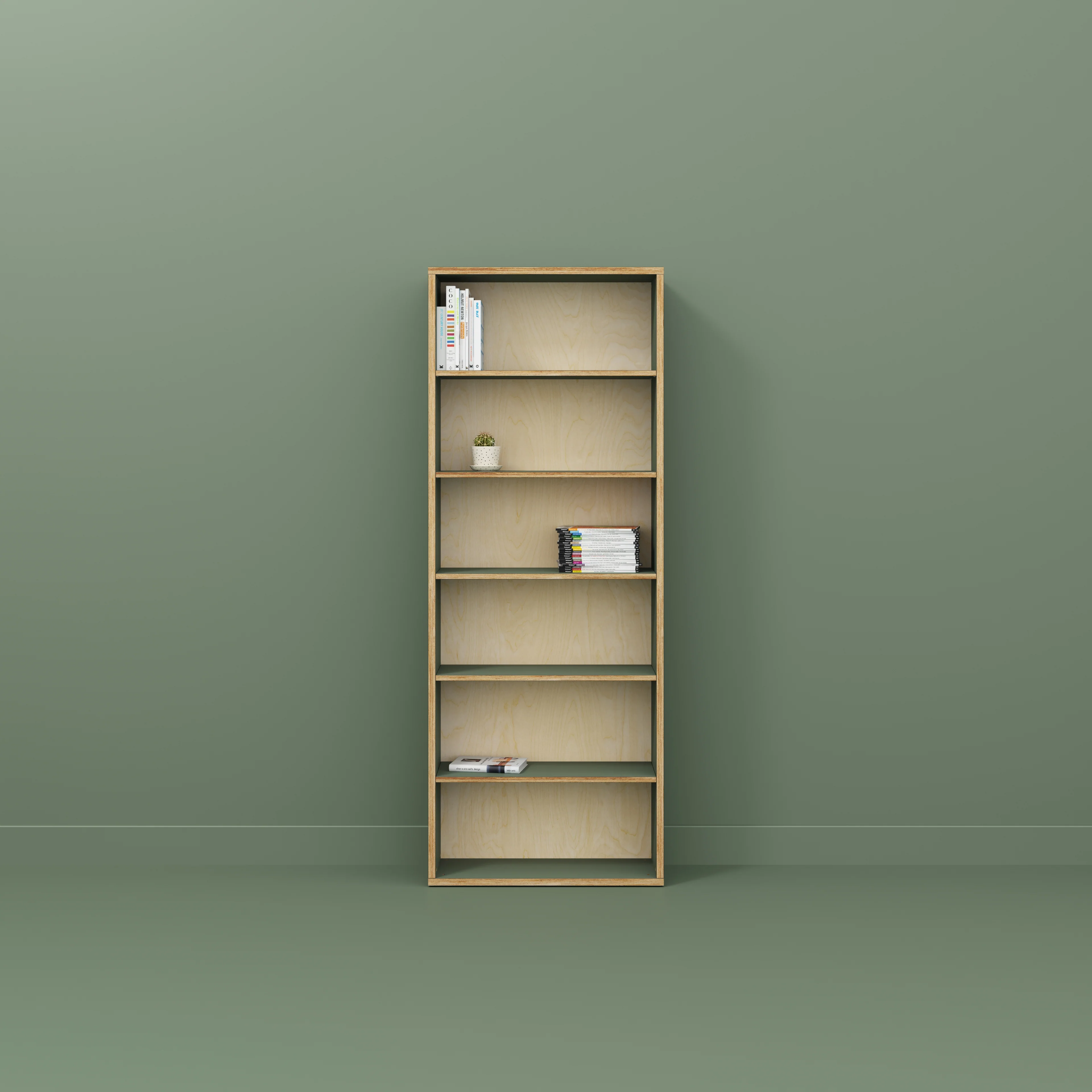 Plywood Bookshelves - Formica Green Slate - 800(w) x 300(d) x 2100(h) - Image 2