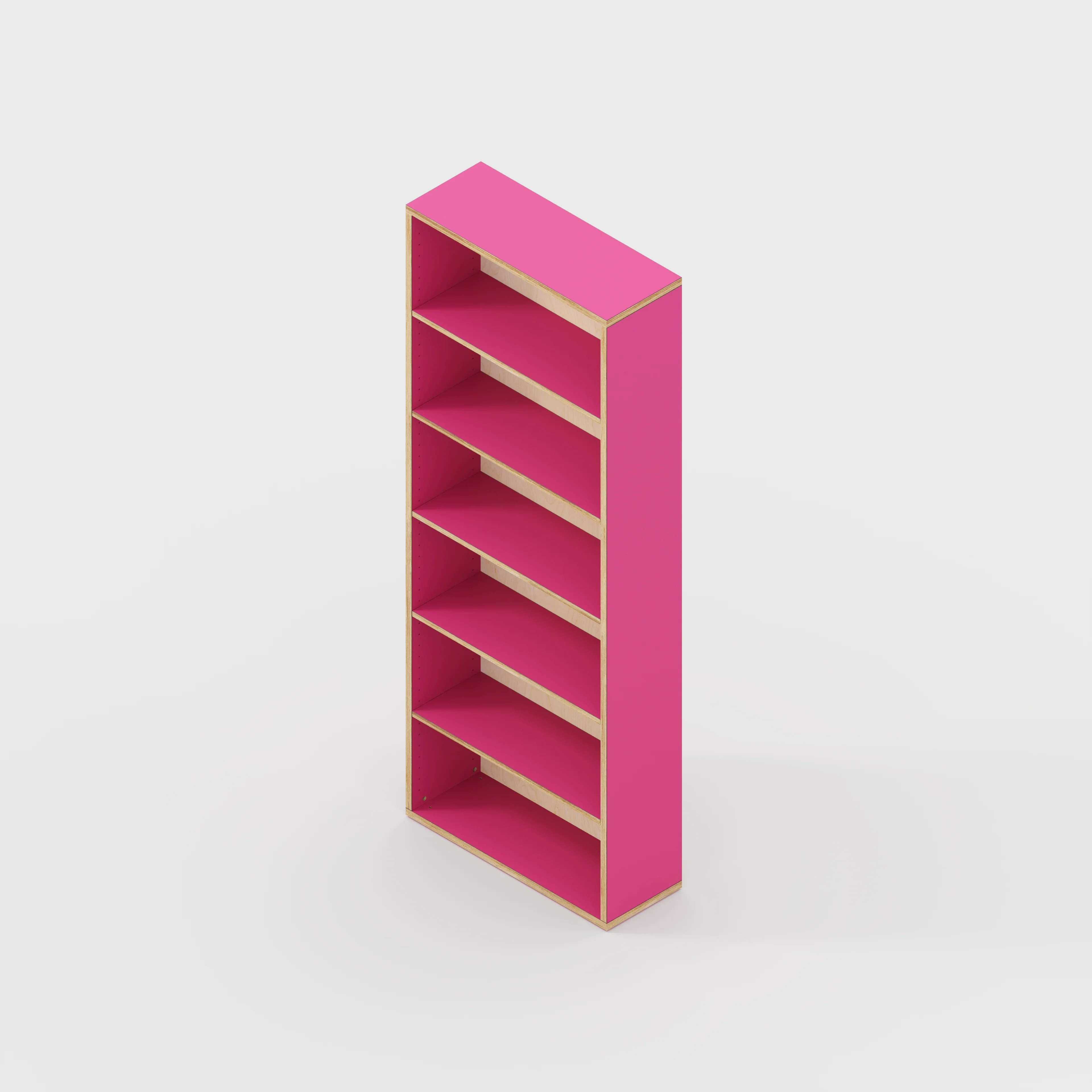 Plywood Bookshelves - Formica Juicy Pink - 800(w) x 300(d) x 2100(h) - Image 3