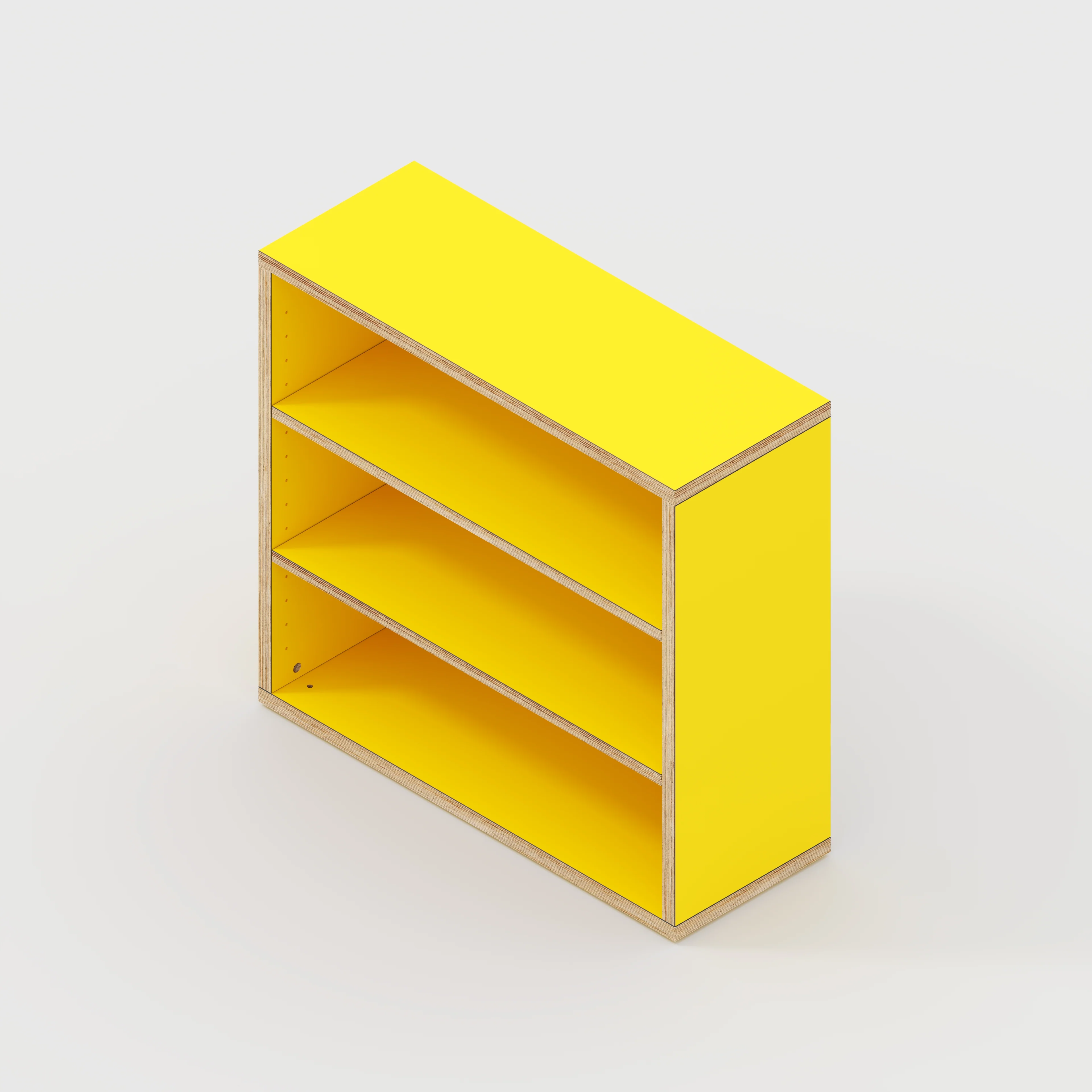 Plywood Bookshelves - Formica Chrome Yellow - 800(w) x 300(d) x 750(h) - Image 3