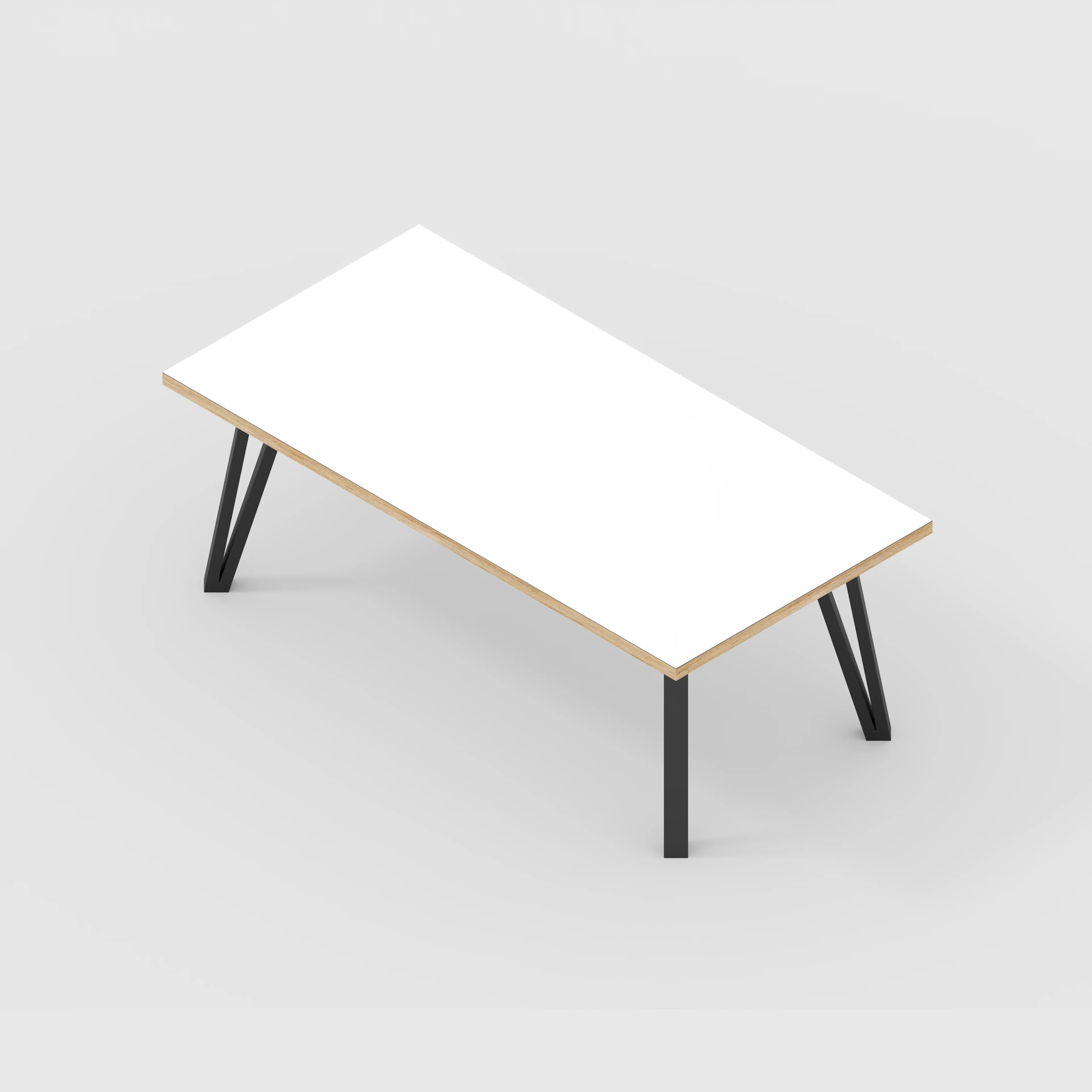 Plywood Coffee Table with Black Box Hairpin Legs - Formica White - 1200(w) x 600(d) x 425(h) - Image 5