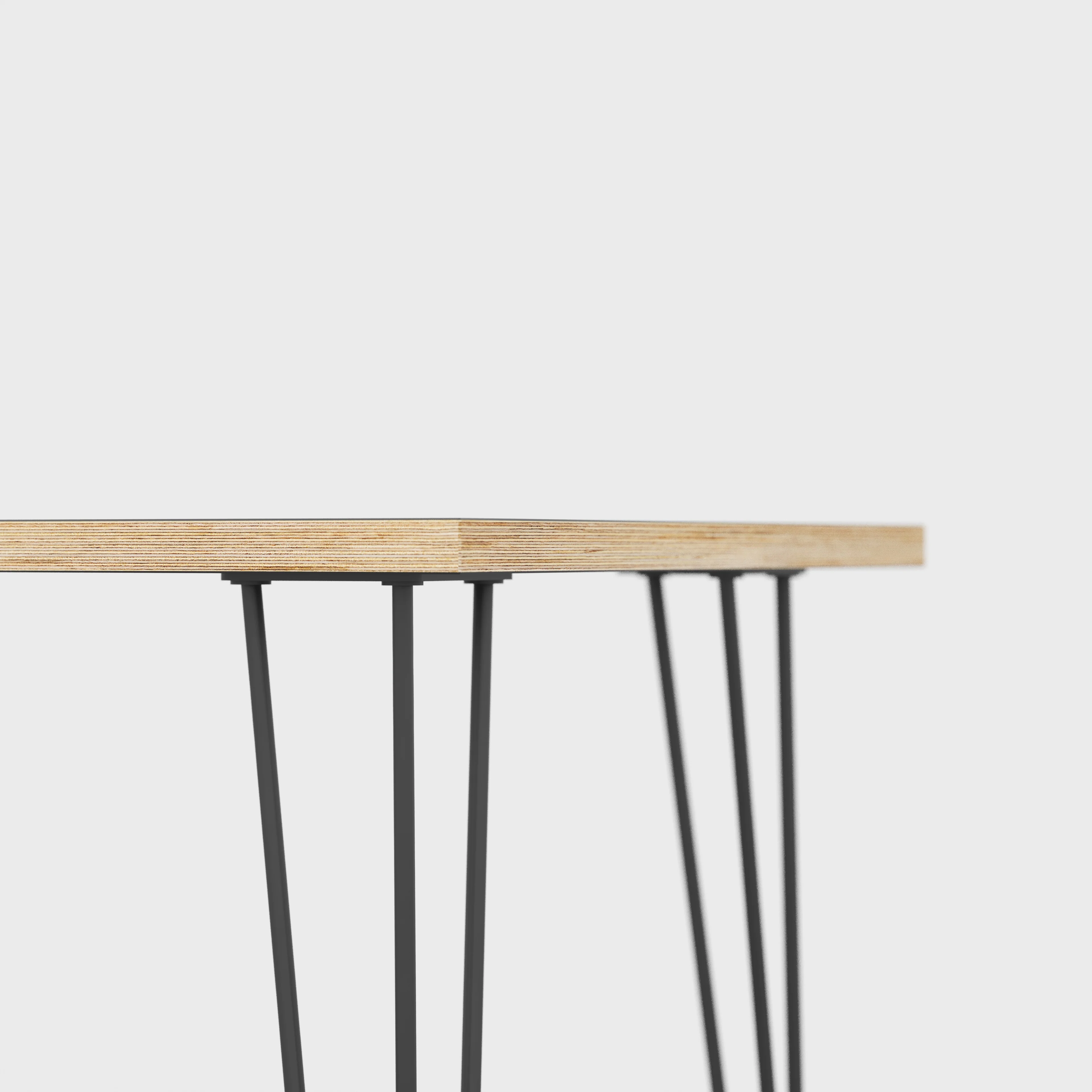 Plywood Coffee Table with Black Hairpin Legs - Formica White - 800(w) x 800(d) x 425(h) - Image 4