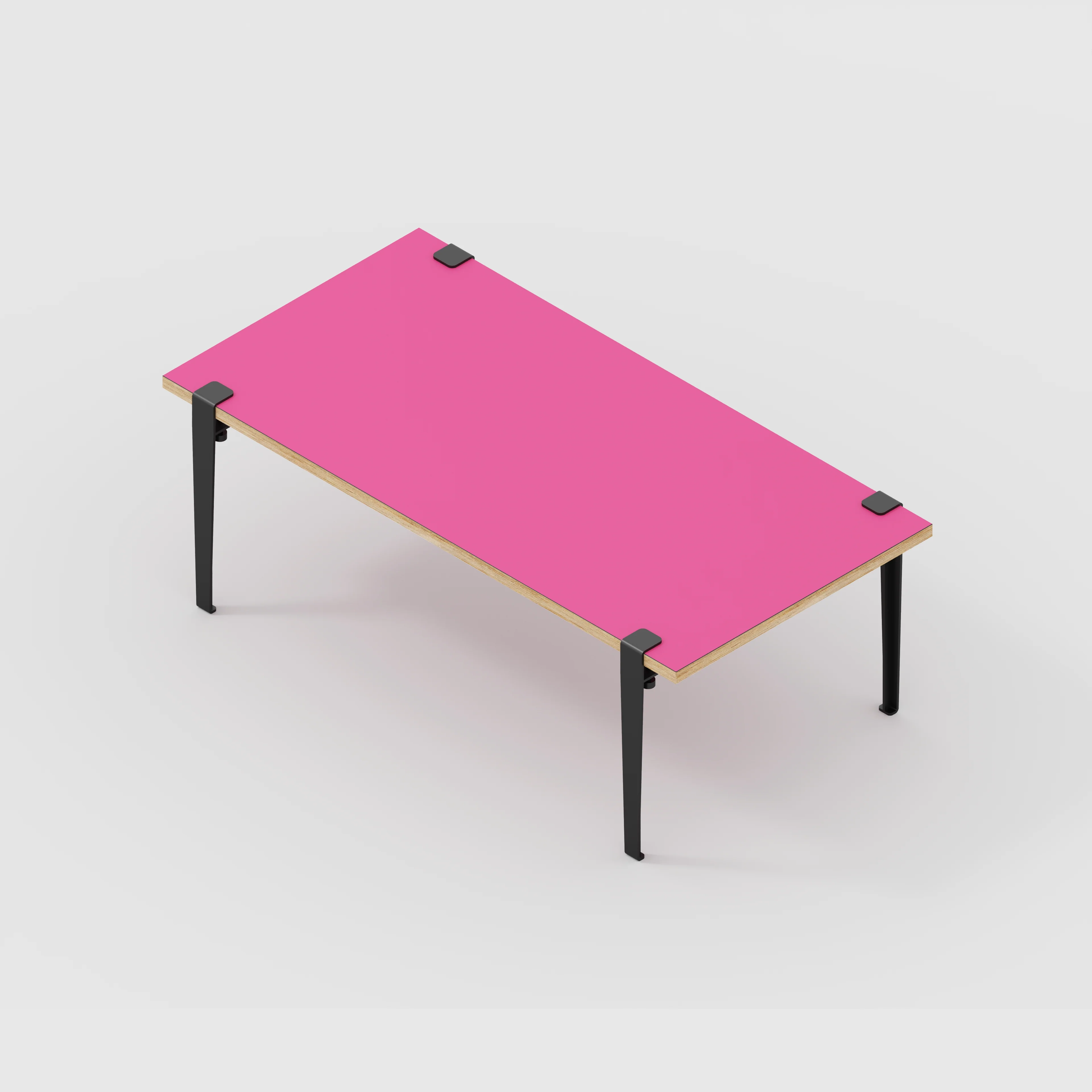 Plywood Coffee Table with Black Tiptoe Legs - Formica Juicy Pink - 1200(w) x 600(d) x 430(h) - Image 5