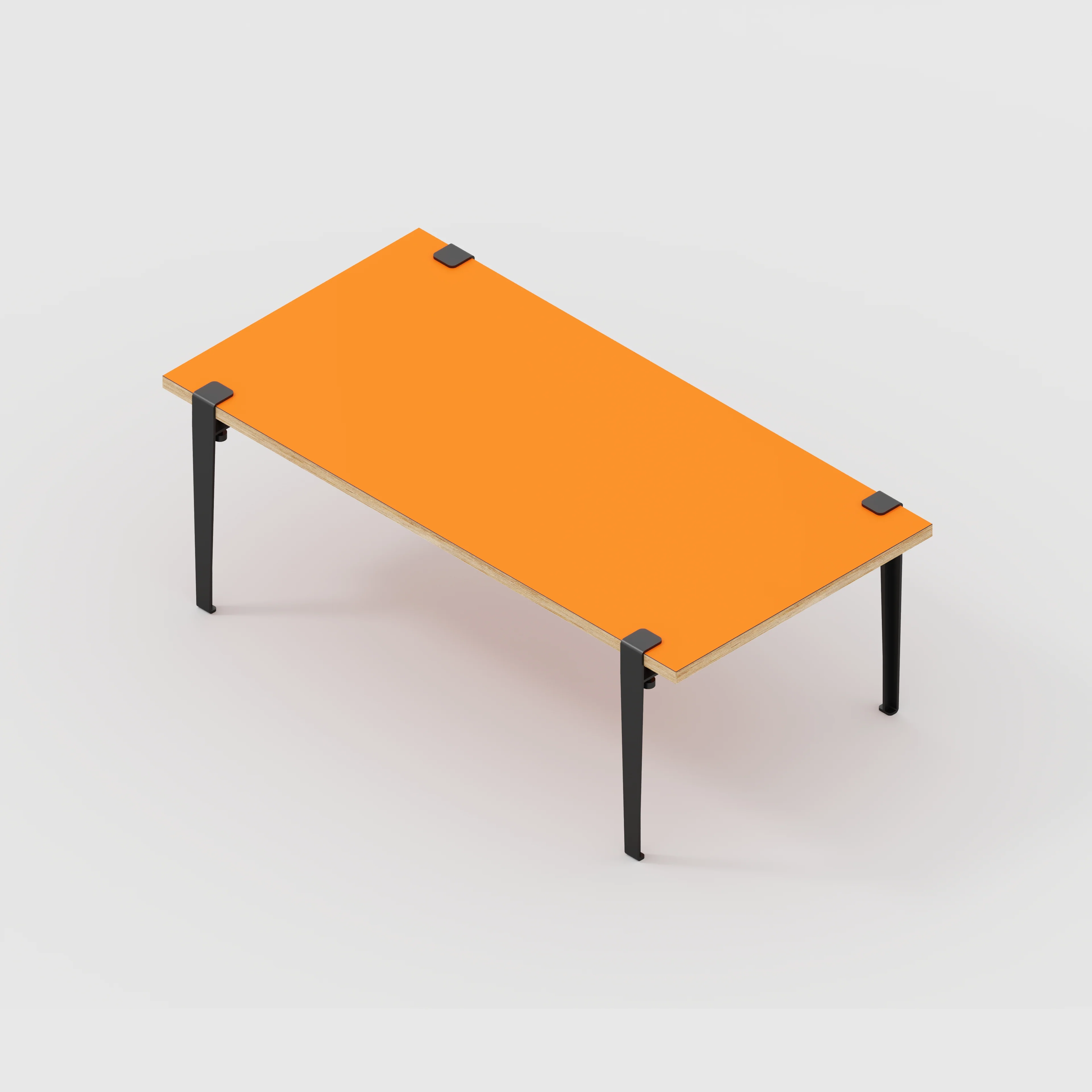 Plywood Coffee Table with Black Tiptoe Legs - Formica Levante Orange - 1200(w) x 600(d) x 430(h) - Image 5