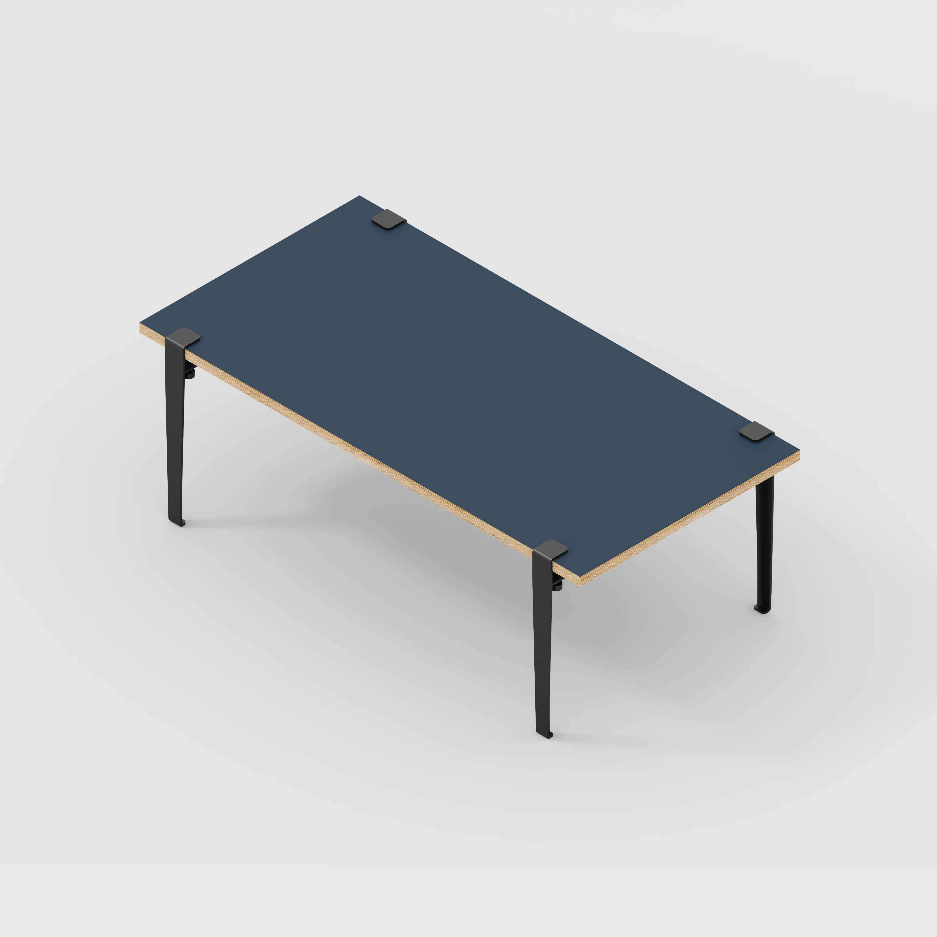 Plywood Coffee Table with Black Tiptoe Legs - Formica Night Sea Blue - 1200(w) x 600(d) x 430(h) - Image 5
