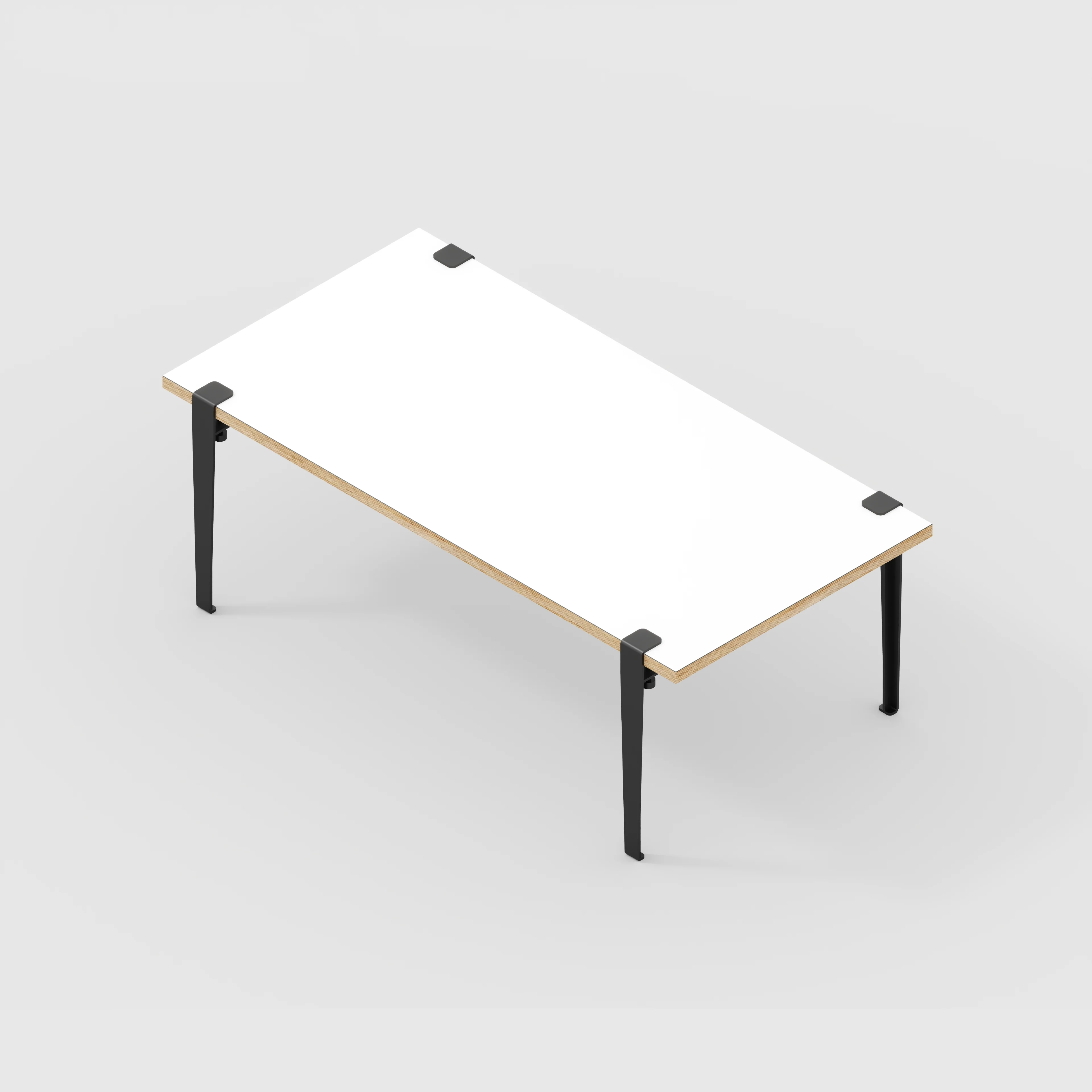 Plywood Coffee Table with Black Tiptoe Legs - Formica White - 1200(w) x 600(d) x 430(h) - Image 5