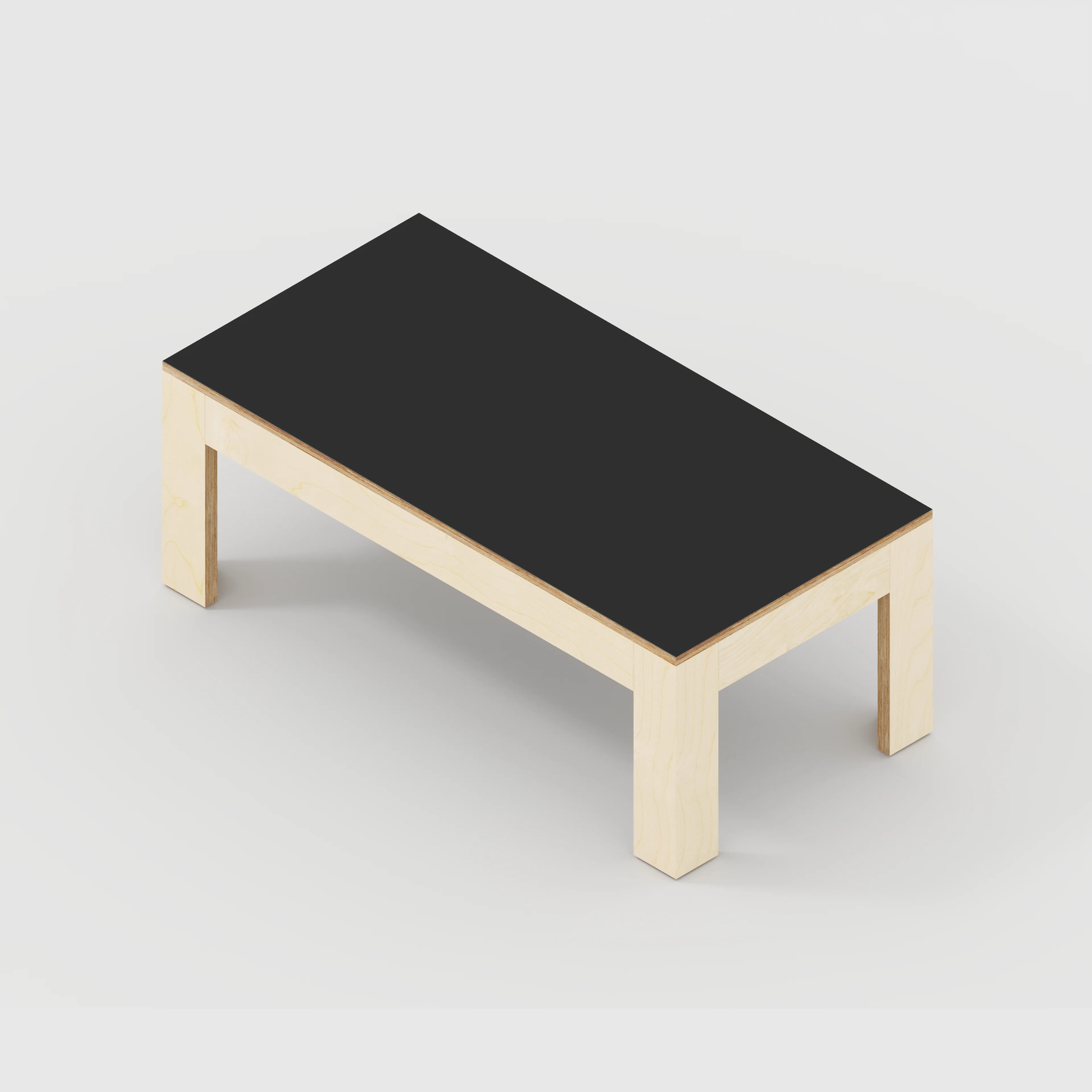 Plywood Coffee Table with Solid Frame - Formica Diamond Black - 1200(w) x 600(d) x 450(h) - Image 5