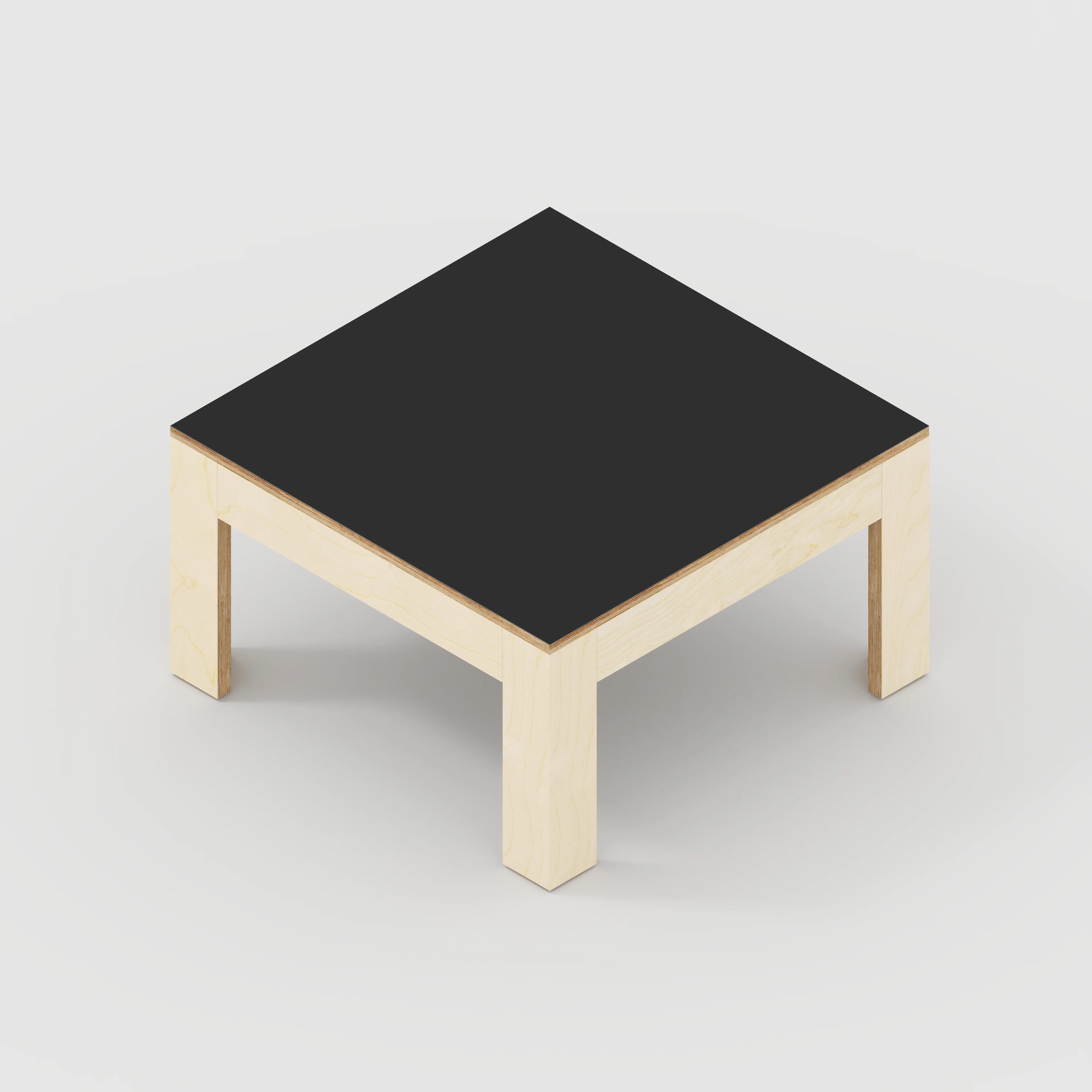 Plywood Coffee Table with Solid Frame - Formica Diamond Black - 800(w) x 800(d) x 450(h) - Image 5