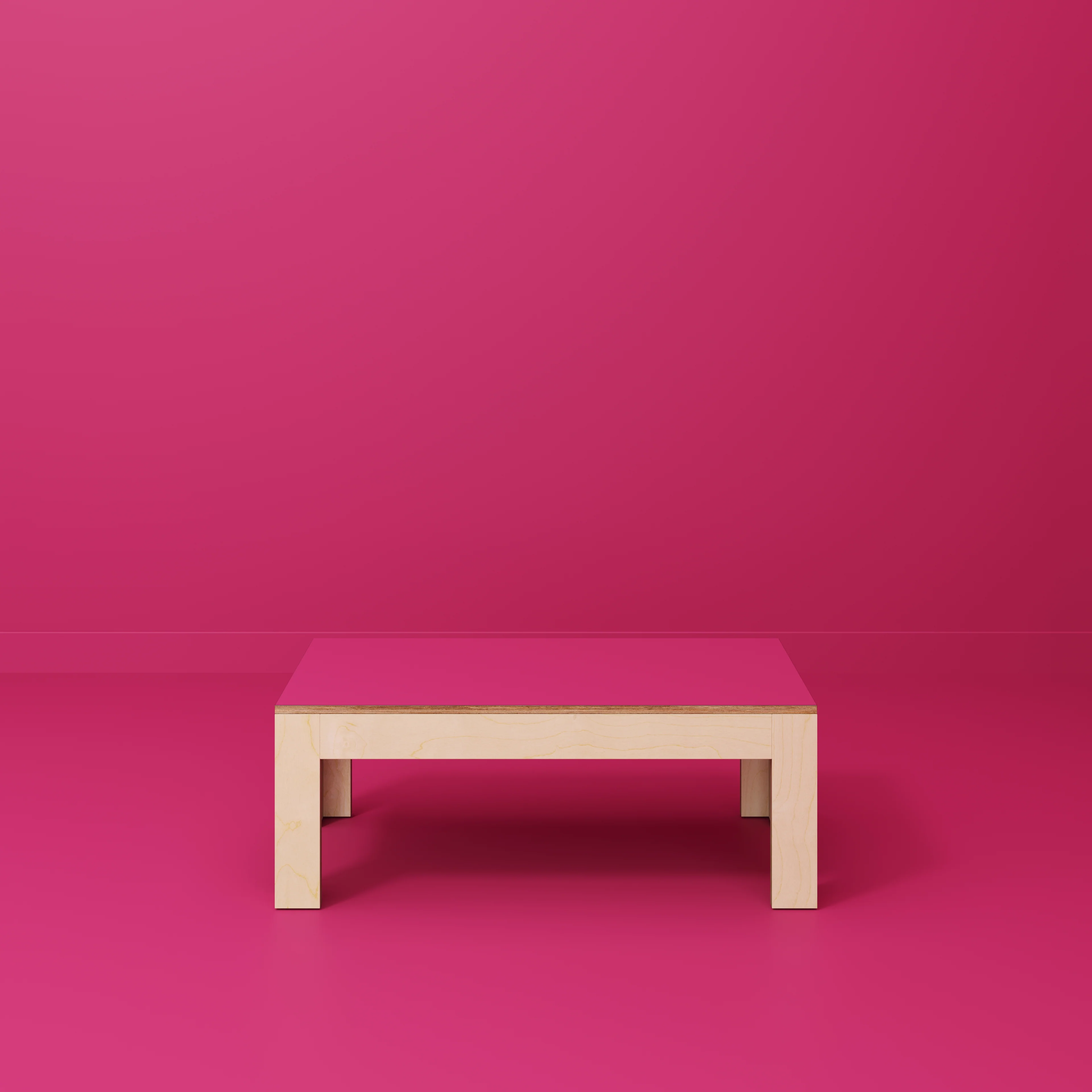 Plywood Coffee Table with Solid Frame - Formica Juicy Pink - 1200(w) x 600(d) x 450(h) - Image 2
