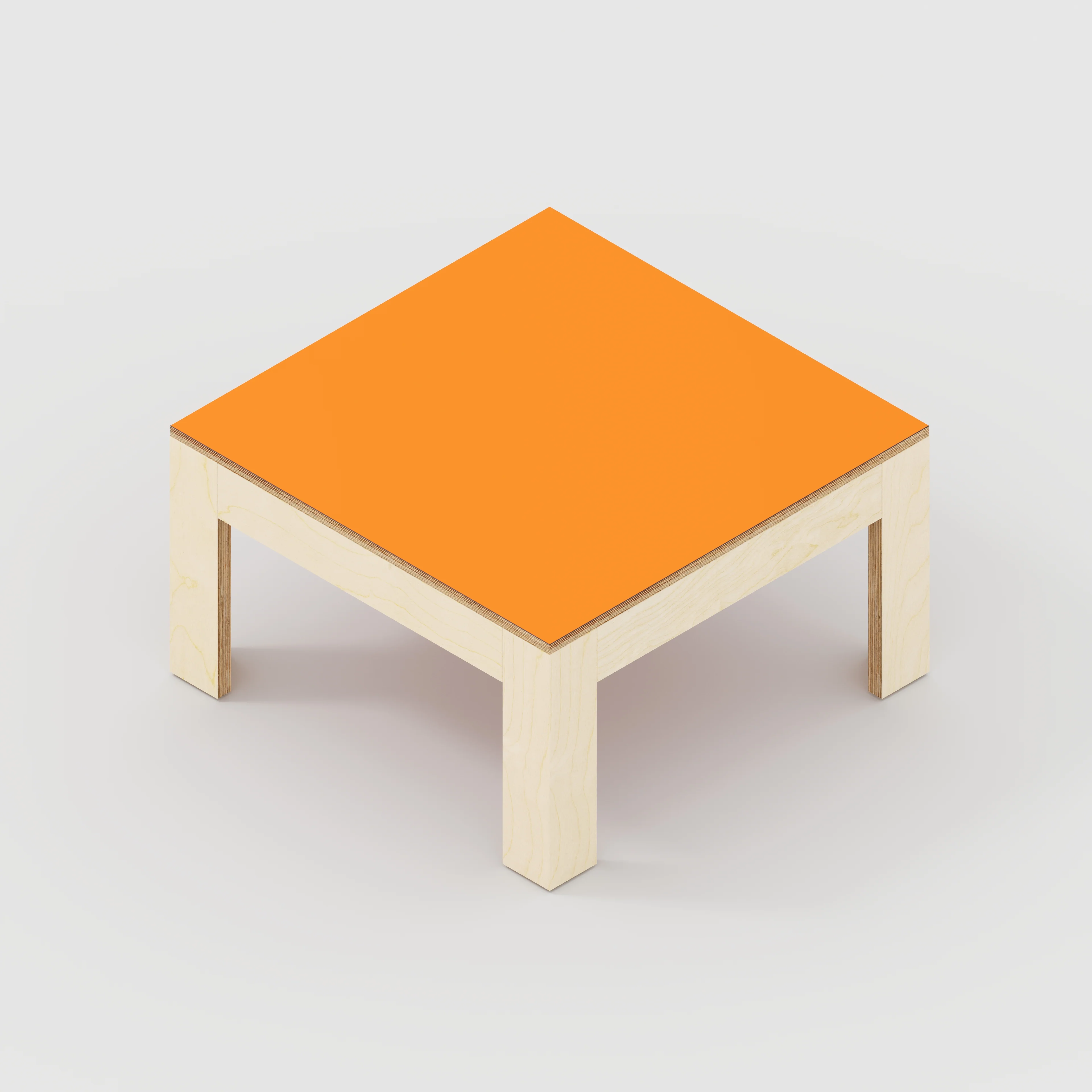 Plywood Coffee Table with Solid Frame - Formica Levante Orange - 800(w) x 800(d) x 450(h) - Image 5