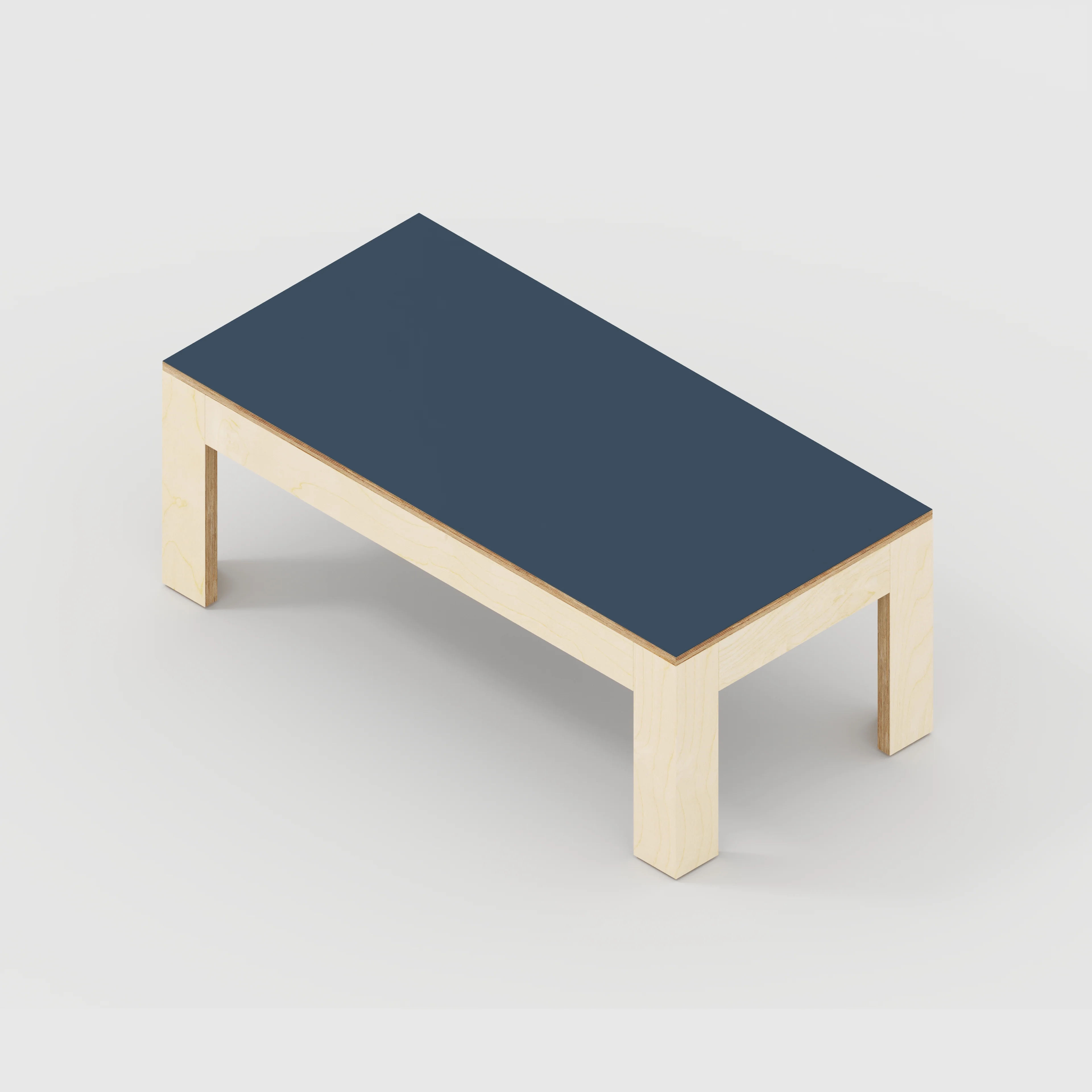 Plywood Coffee Table with Solid Frame - Formica Night Sea Blue - 1200(w) x 600(d) x 450(h) - Image 5