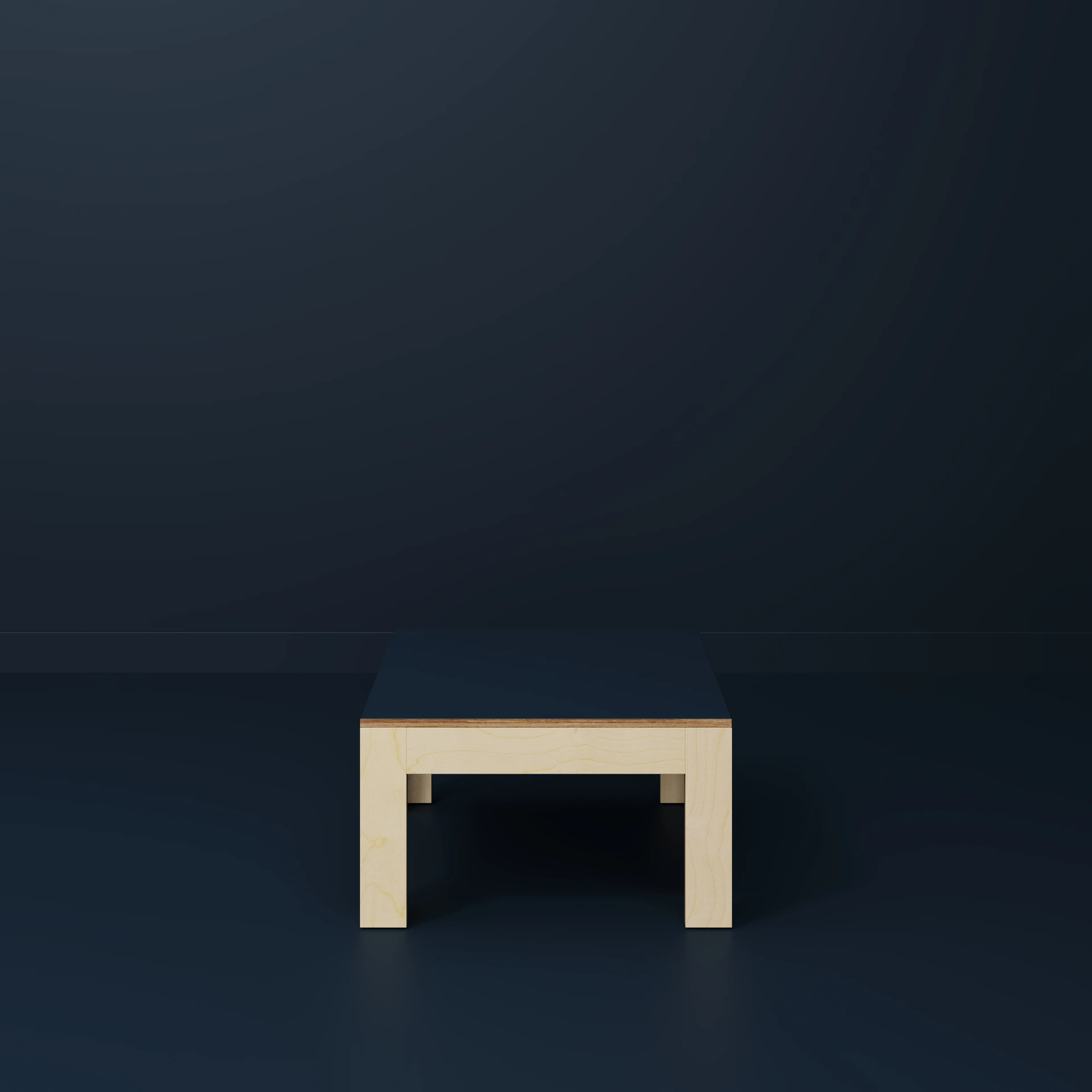 Plywood Coffee Table with Solid Frame - Formica Night Sea Blue - 800(w) x 800(d) x 450(h) - Image 2