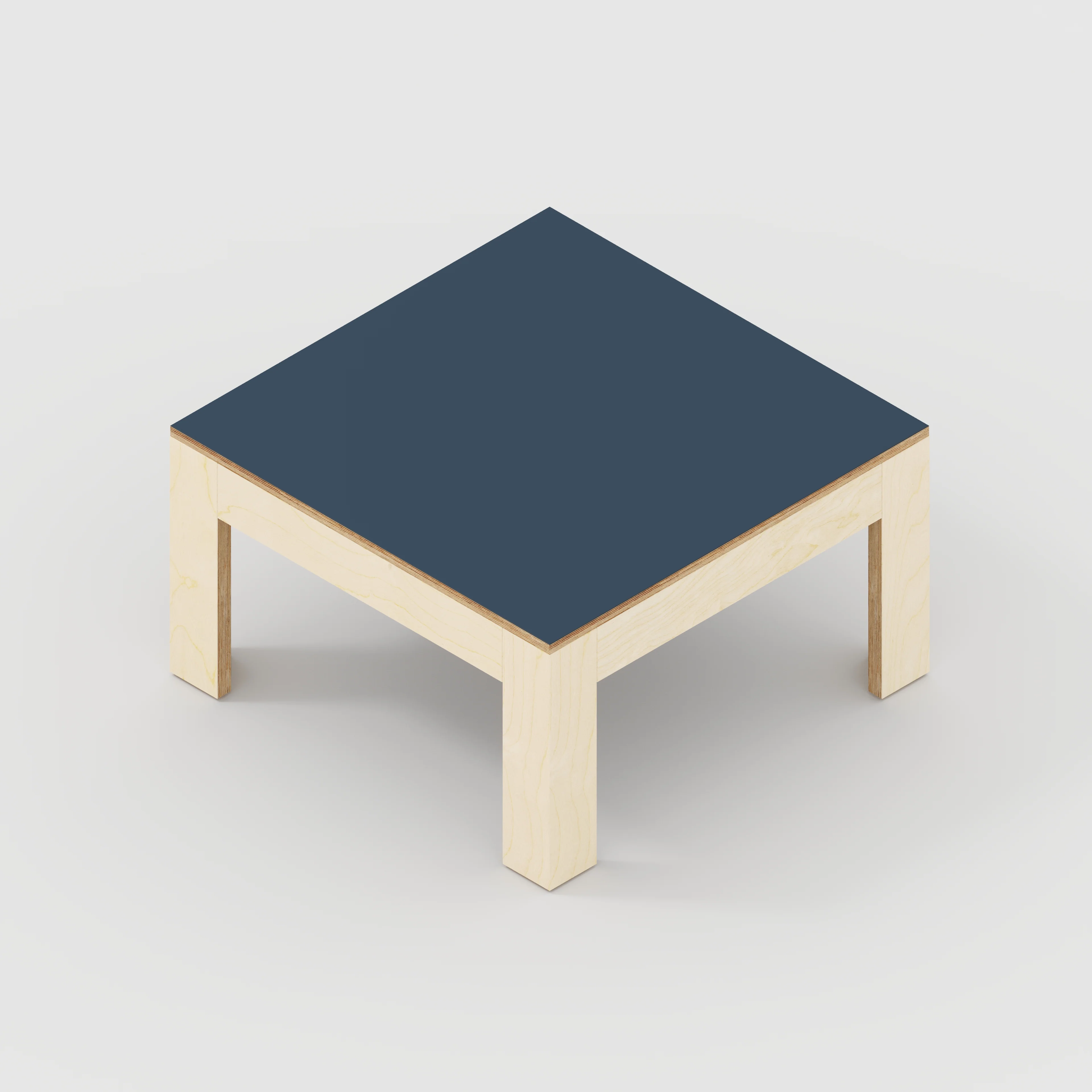 Plywood Coffee Table with Solid Frame - Formica Night Sea Blue - 800(w) x 800(d) x 450(h) - Image 5
