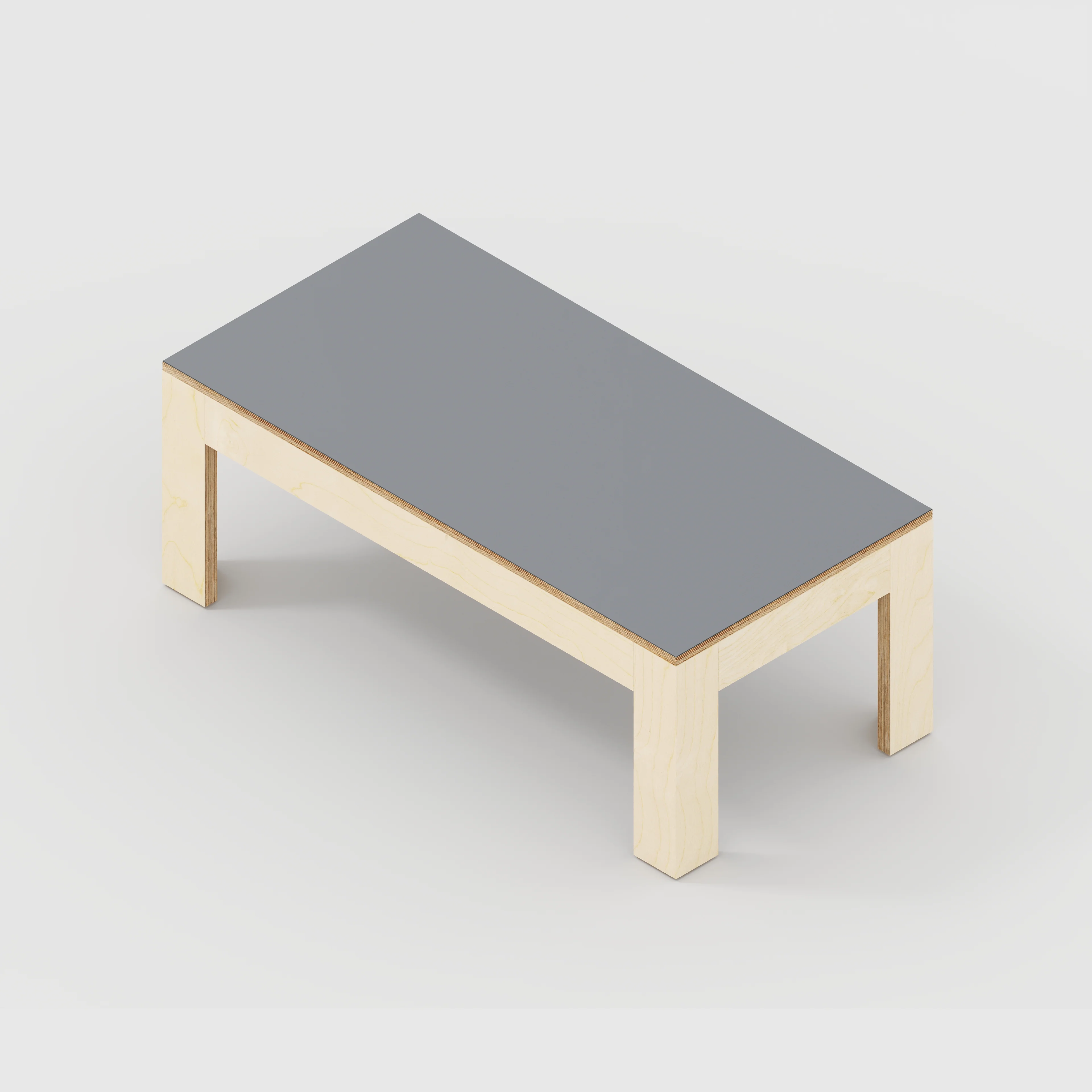 Plywood Coffee Table with Solid Frame - Formica Tornado Grey - 1200(w) x 600(d) x 450(h) - Image 5