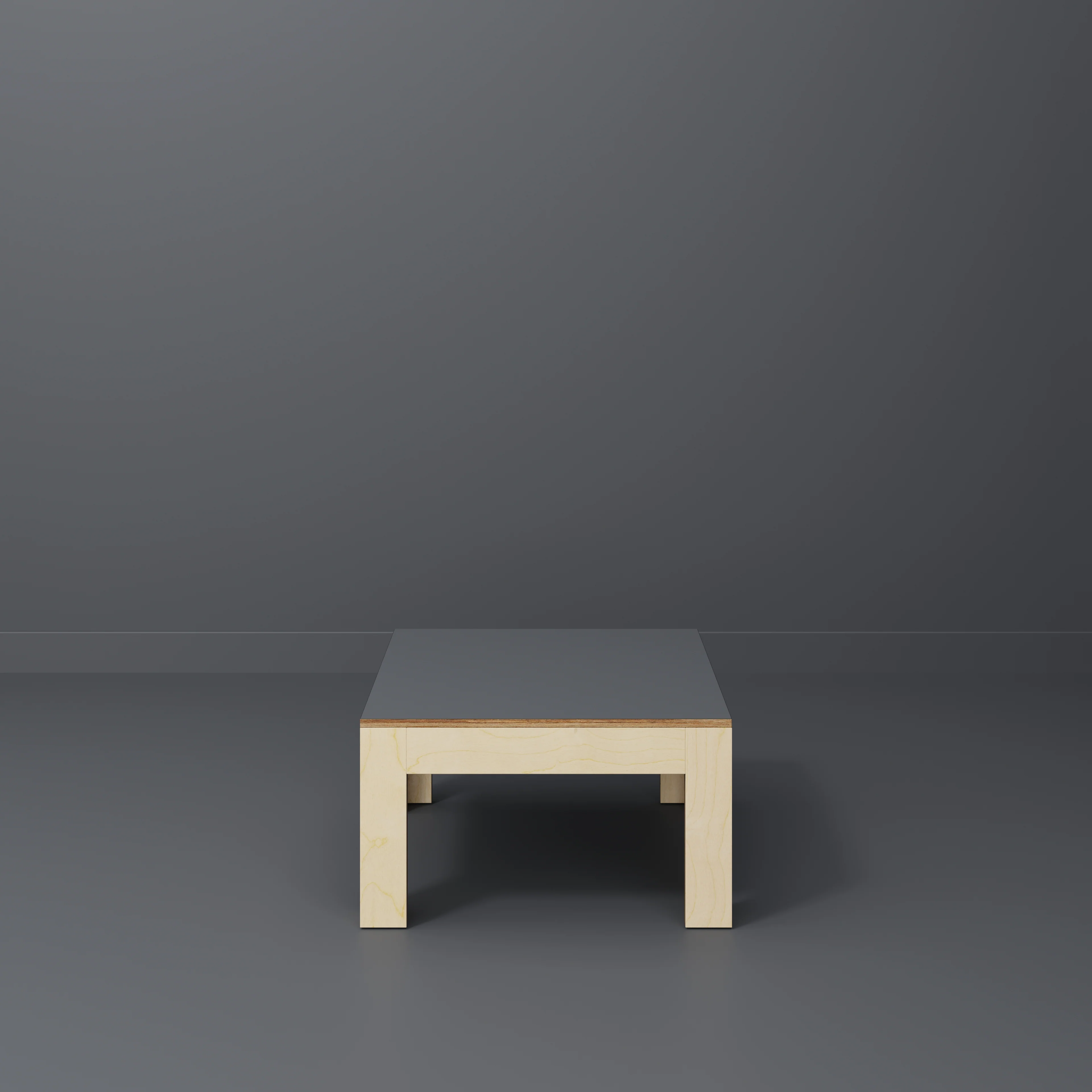 Plywood Coffee Table with Solid Frame - Formica Tornado Grey - 800(w) x 800(d) x 450(h) - Image 2