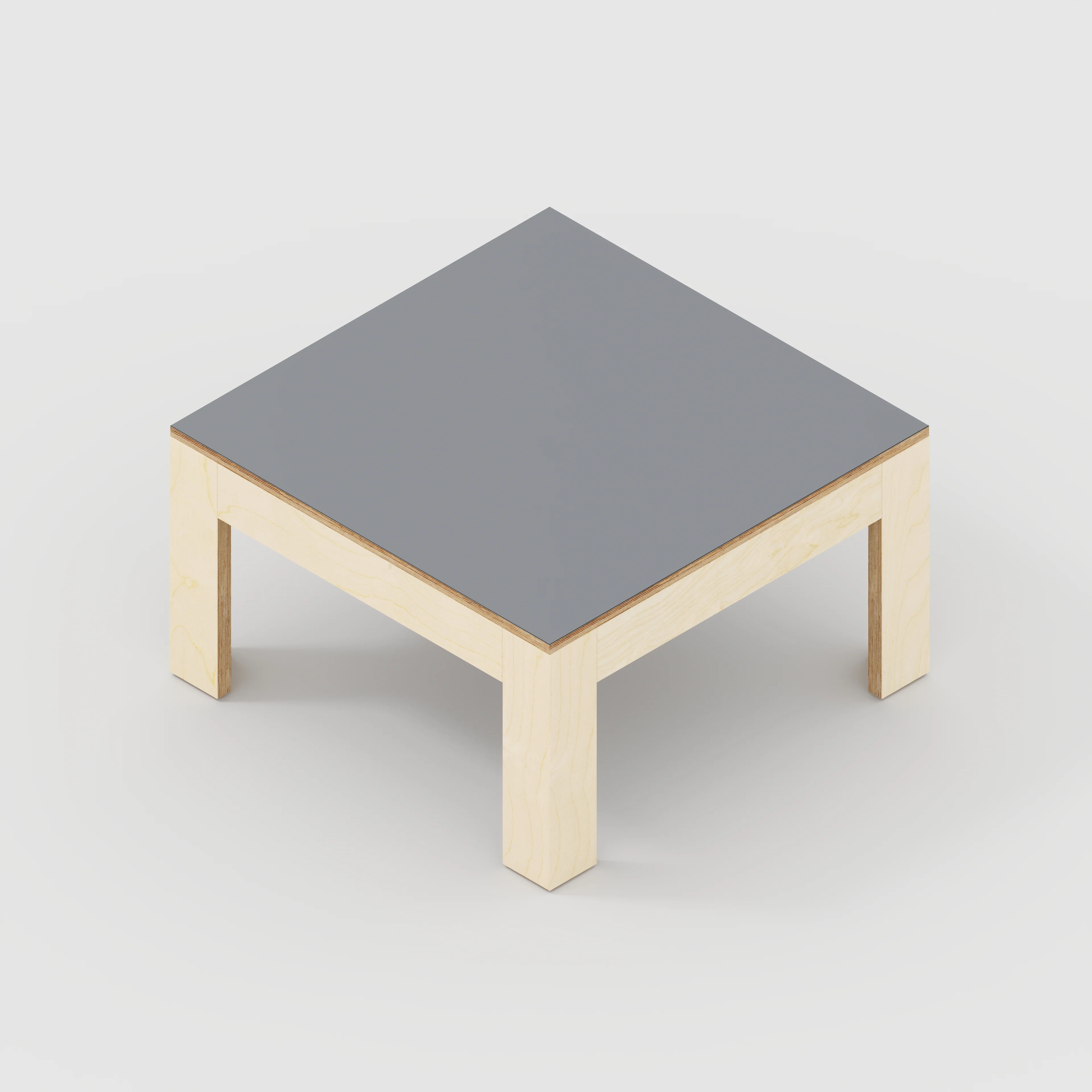 Plywood Coffee Table with Solid Frame - Formica Tornado Grey - 800(w) x 800(d) x 450(h) - Image 5