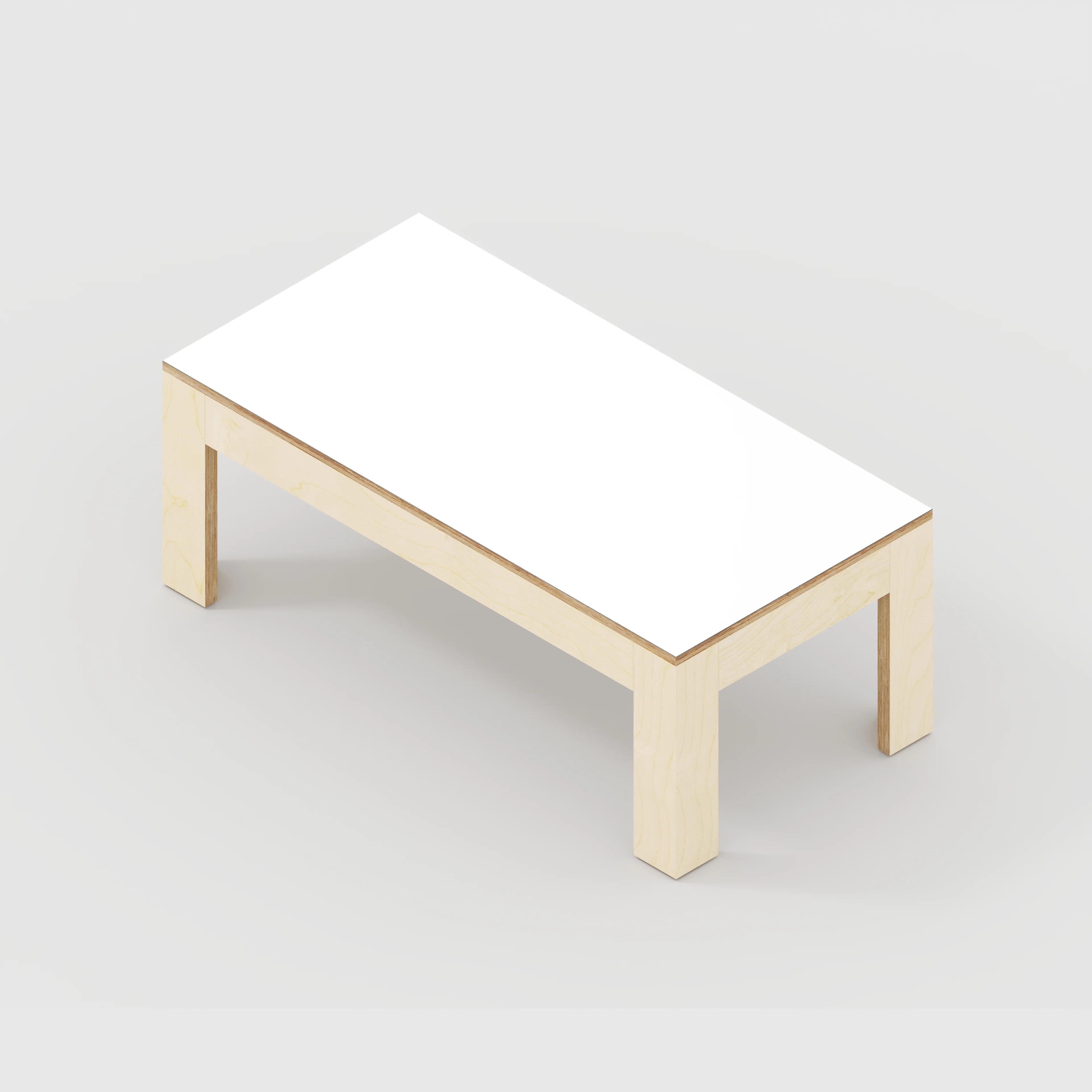 Plywood Coffee Table with Solid Frame - Formica White - 1200(w) x 600(d) x 450(h) - Image 5