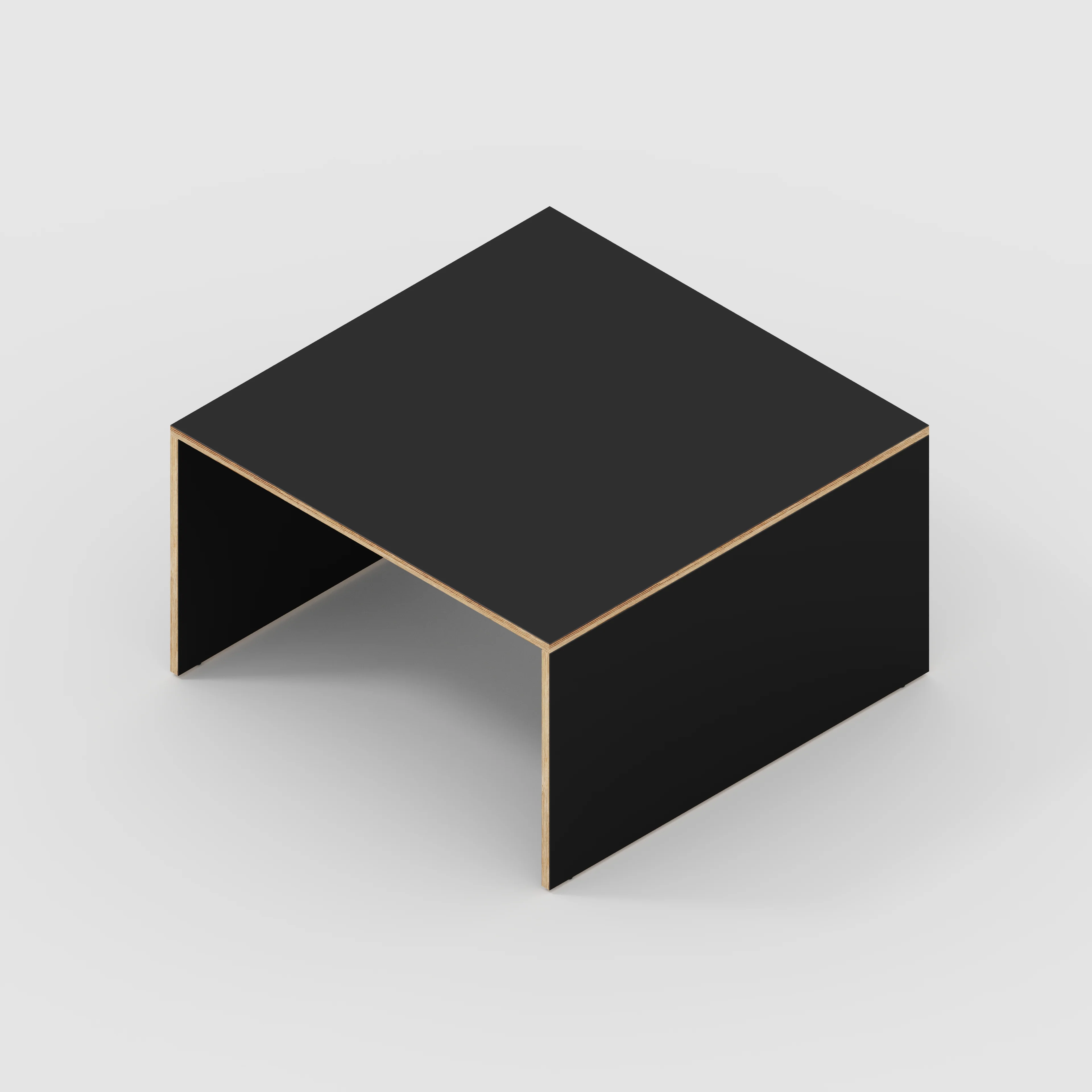 Plywood Coffee Table with Solid Sides - Formica Diamond Black - 800(w) x 800(d) x 450(h) - Image 5
