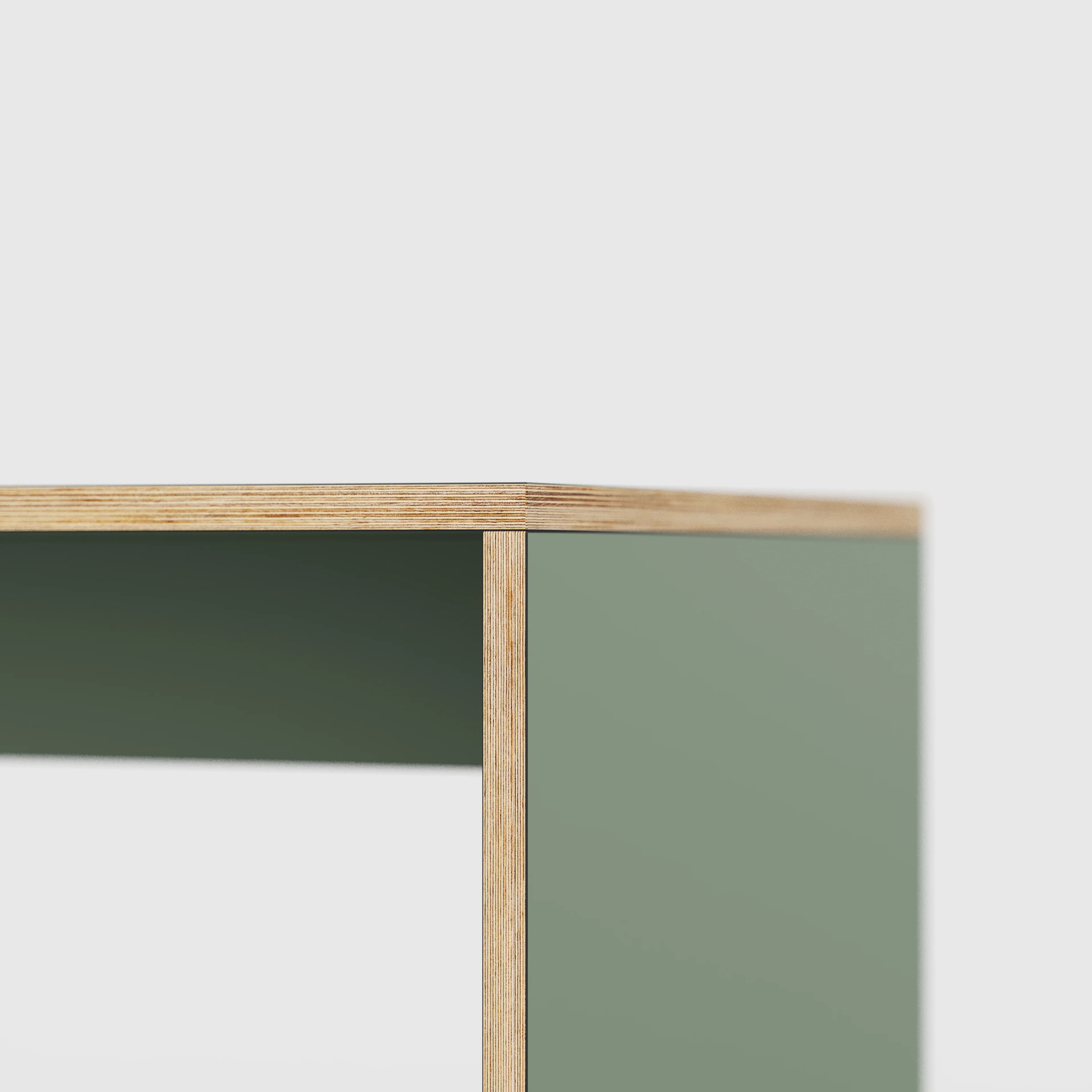 Plywood Coffee Table with Solid Sides - Formica Green Slate - 800(w) x 800(d) x 450(h) - Image 4