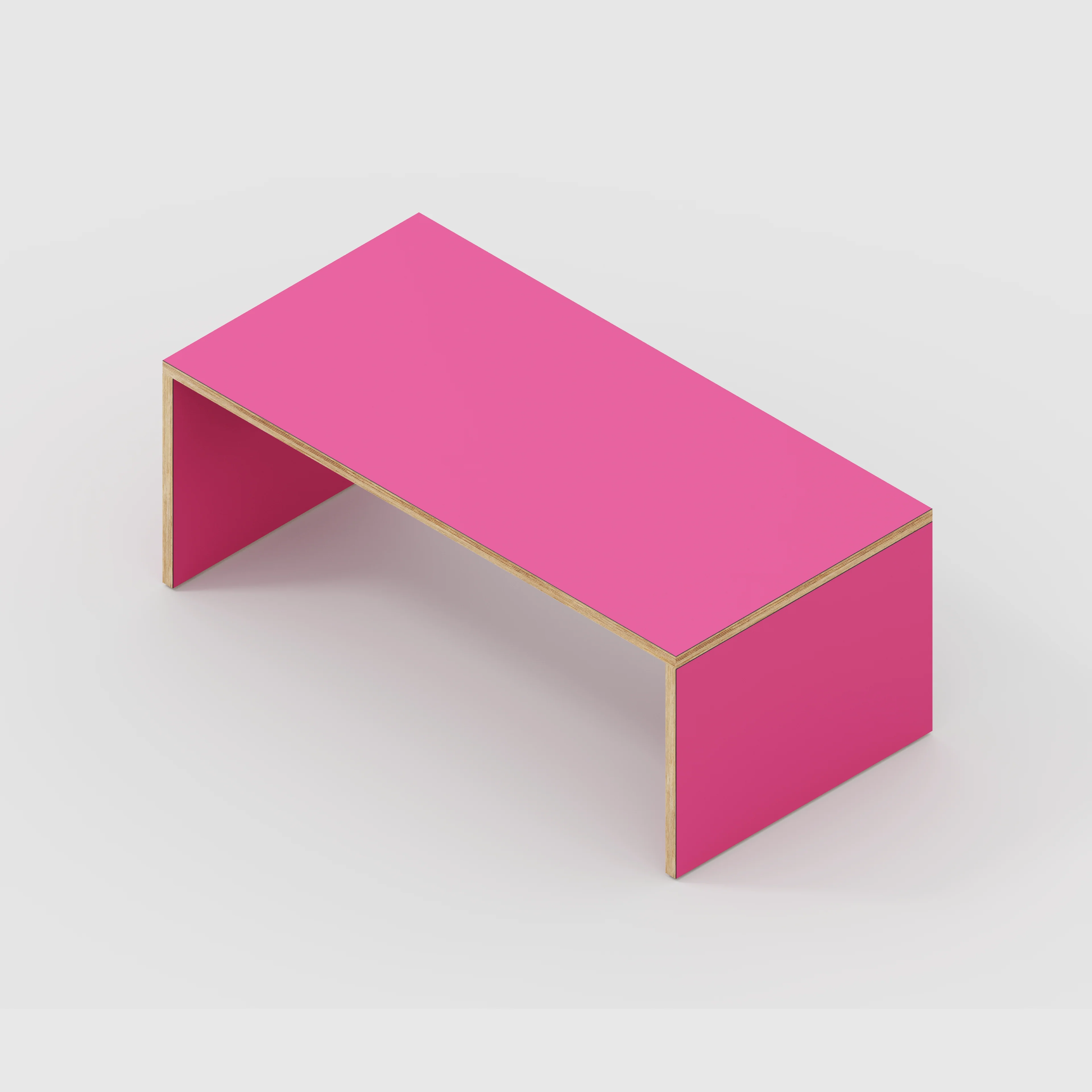 Plywood Coffee Table with Solid Sides - Formica Juicy Pink - 1200(w) x 600(d) x 450(h) - Image 5