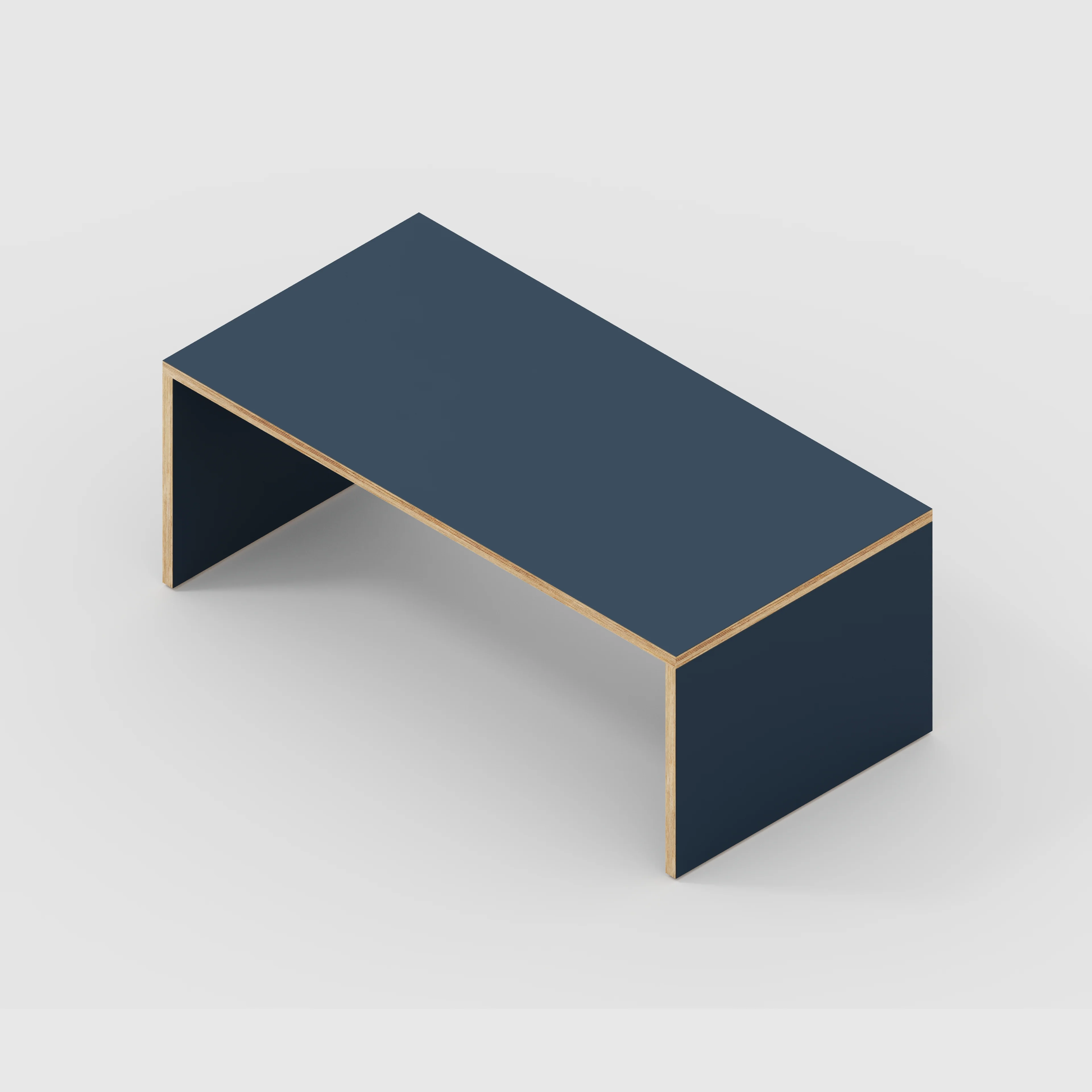 Plywood Coffee Table with Solid Sides - Formica Night Sea Blue - 1200(w) x 600(d) x 450(h) - Image 5