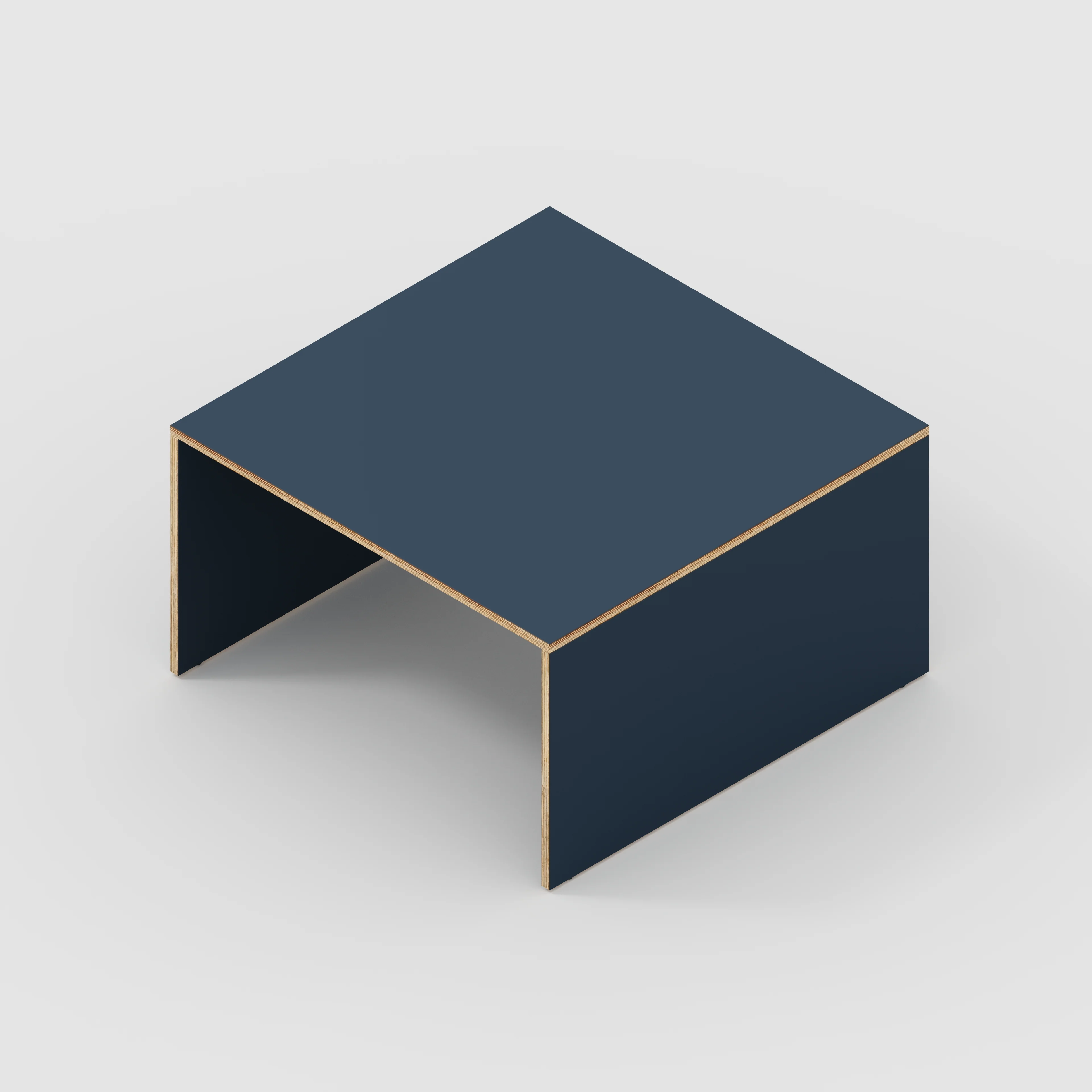 Plywood Coffee Table with Solid Sides - Formica Night Sea Blue - 800(w) x 800(d) x 450(h) - Image 5
