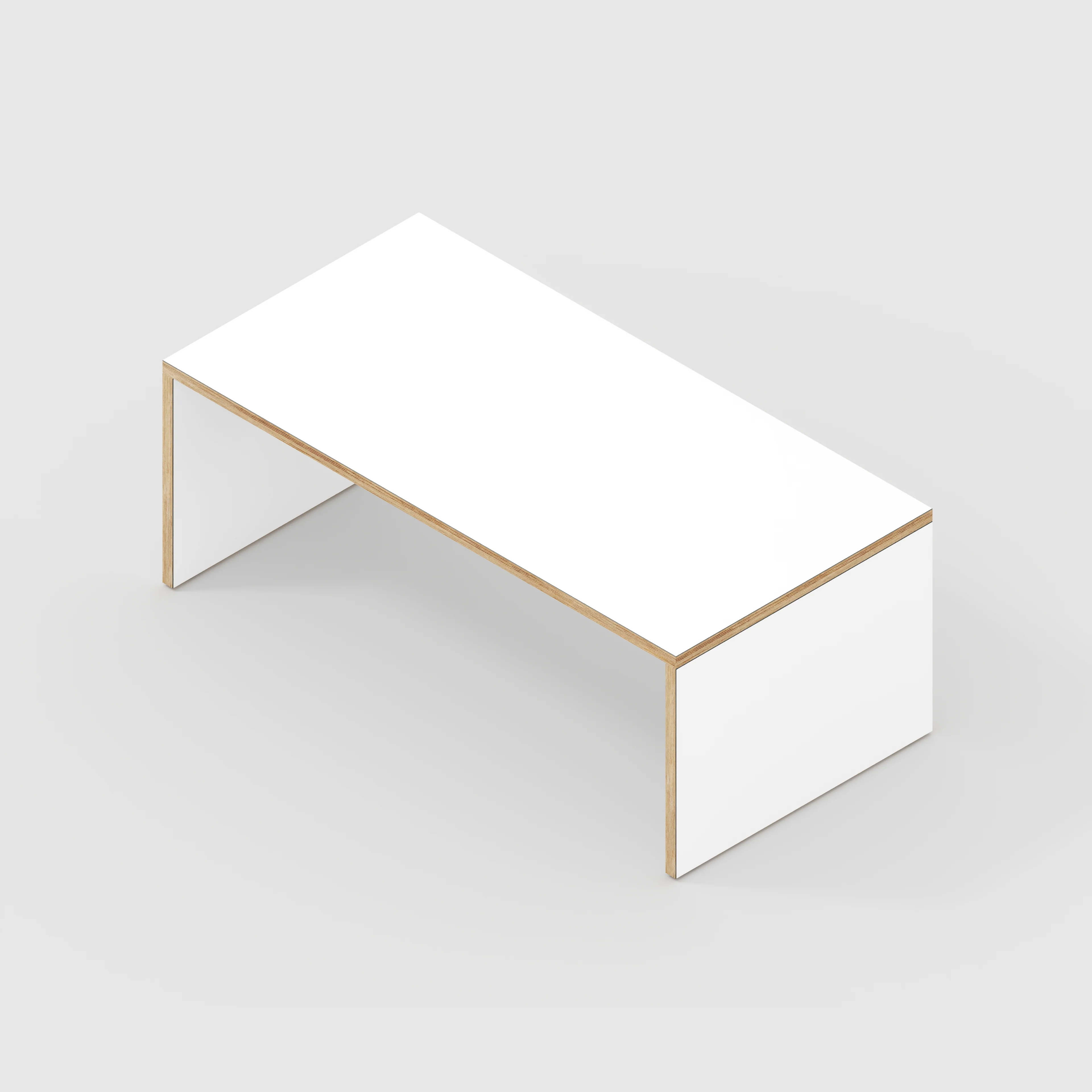 Plywood Coffee Table with Solid Sides - Formica White - 1200(w) x 600(d) x 450(h) - Image 5