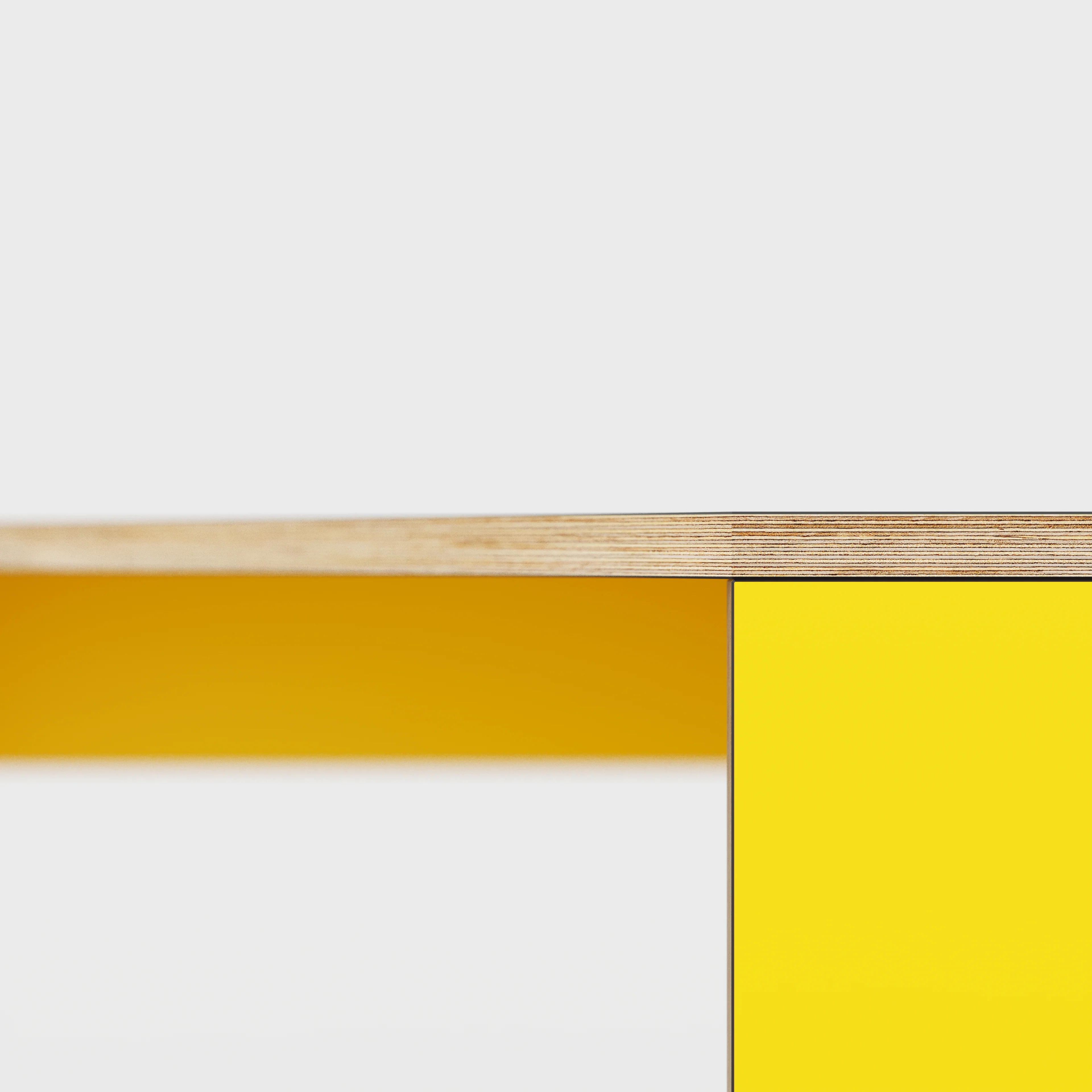 Plywood Corner Desk with Solid Sides - Formica Chrome Yellow - 1000(w) x 1000(d) x 750(h) - Image 4