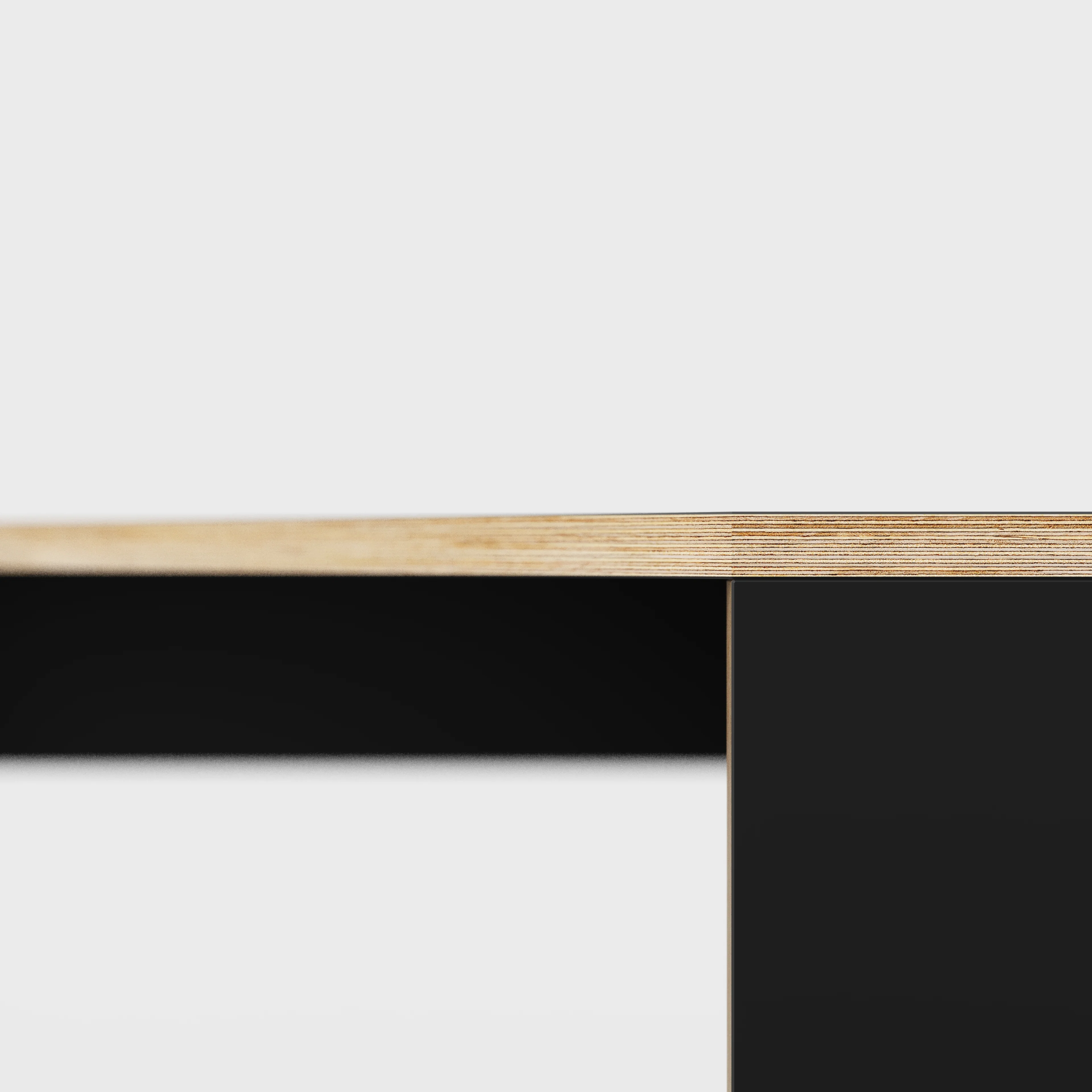 Plywood Corner Desk with Solid Sides - Formica Diamond Black - 1000(w) x 1000(d) x 750(h) - Image 4