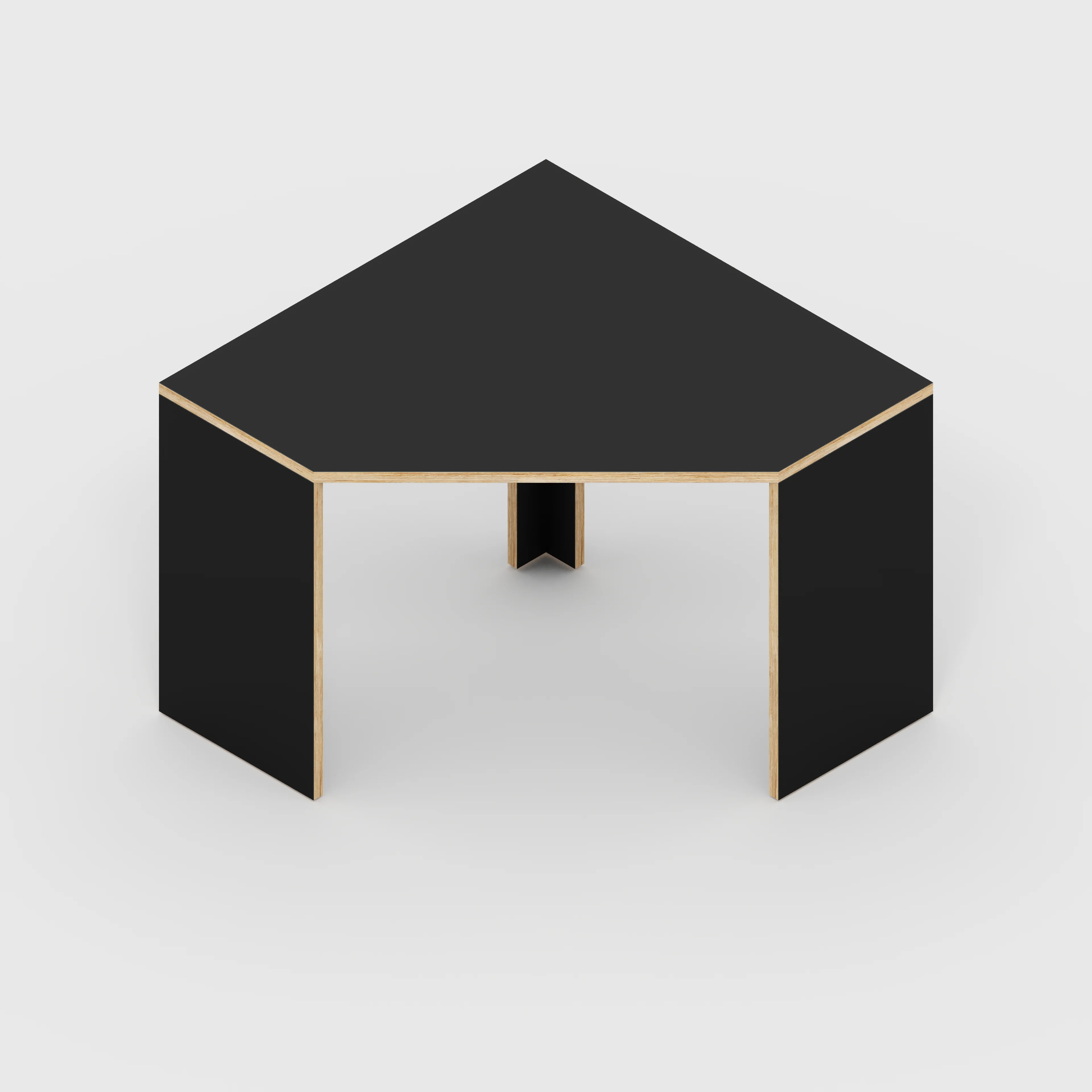Plywood Corner Desk with Solid Sides - Formica Diamond Black - 1000(w) x 1000(d) x 750(h) - Image 5