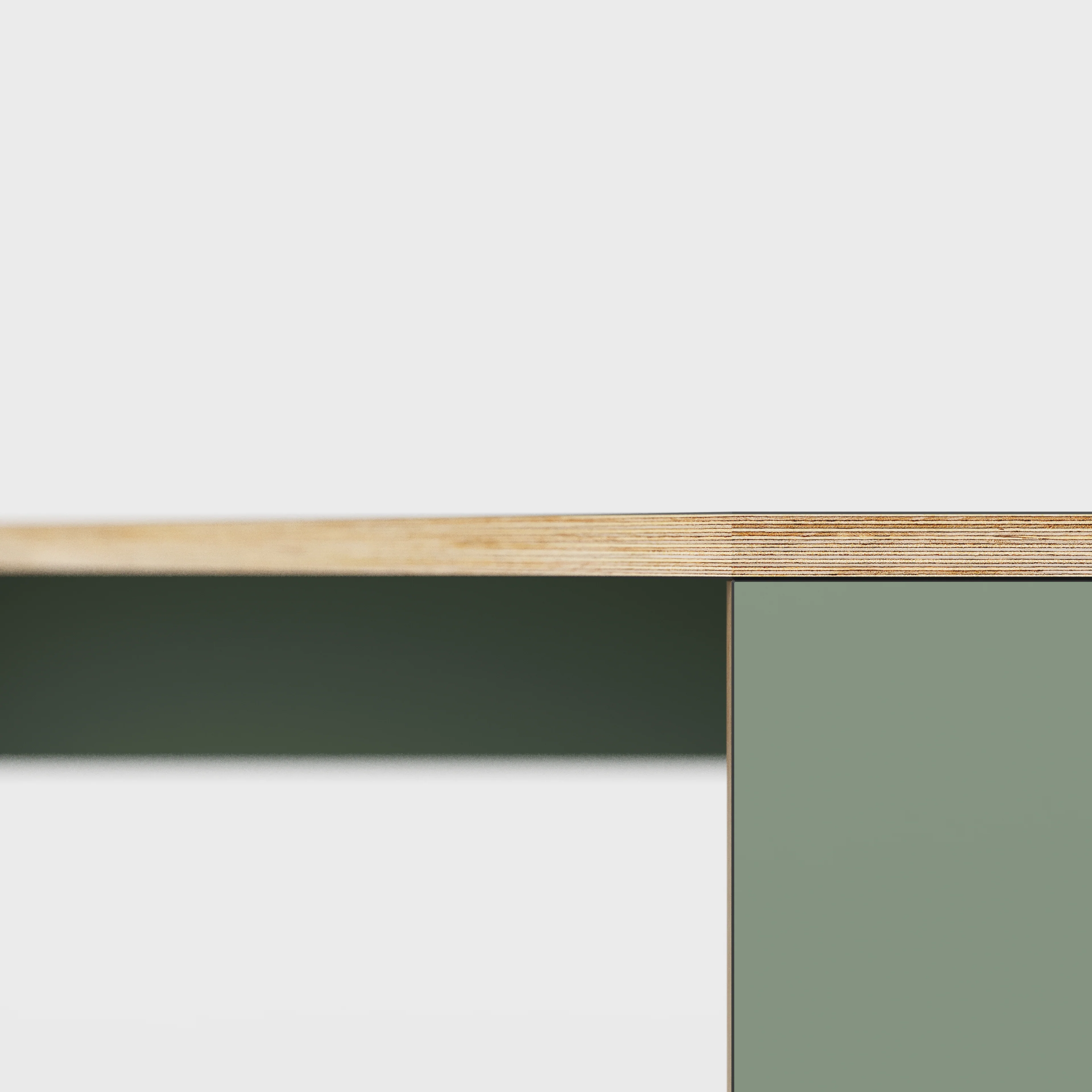 Plywood Corner Desk with Solid Sides - Formica Green Slate - 1000(w) x 1000(d) x 750(h) - Image 4