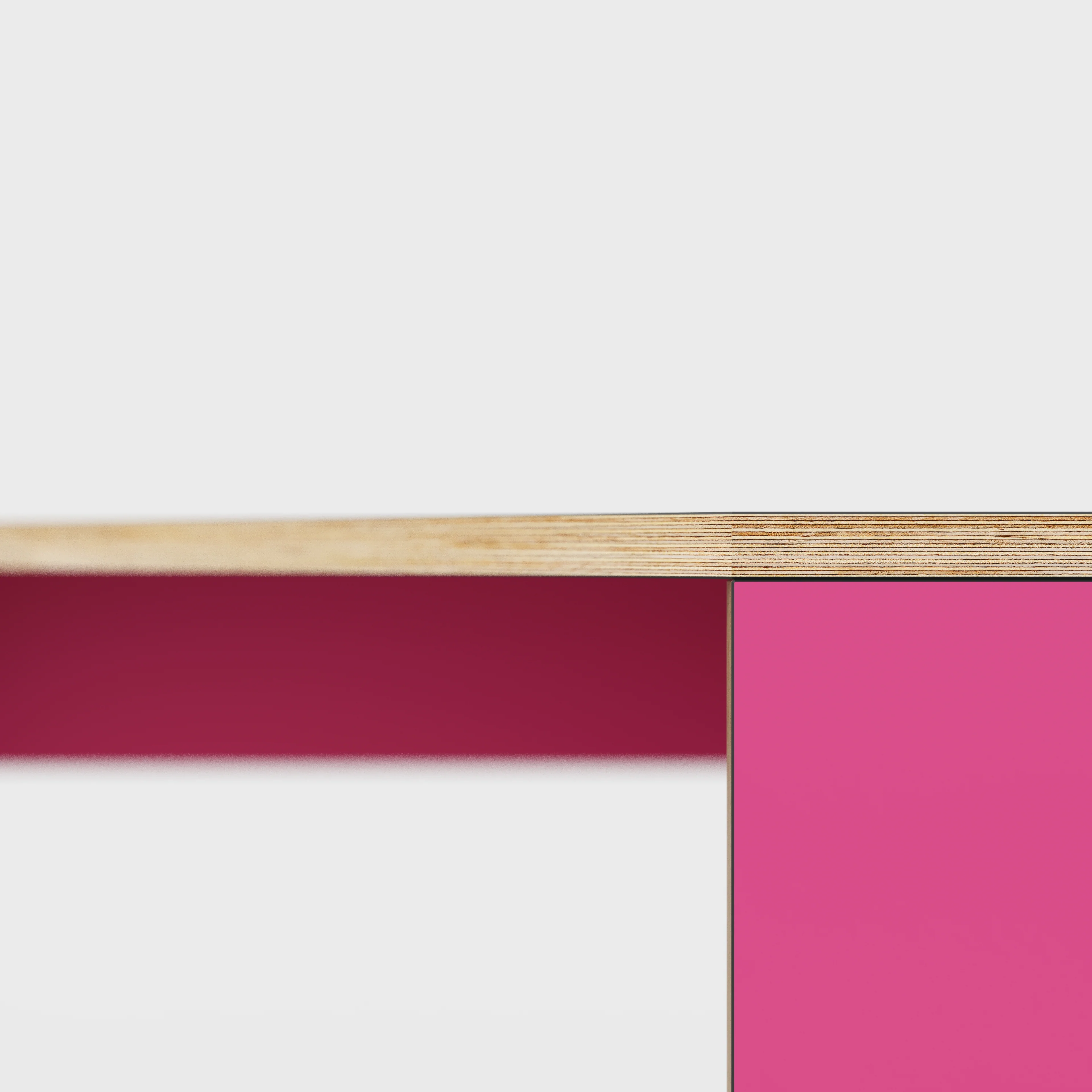 Plywood Corner Desk with Solid Sides - Formica Juicy Pink - 1000(w) x 1000(d) x 750(h) - Image 4