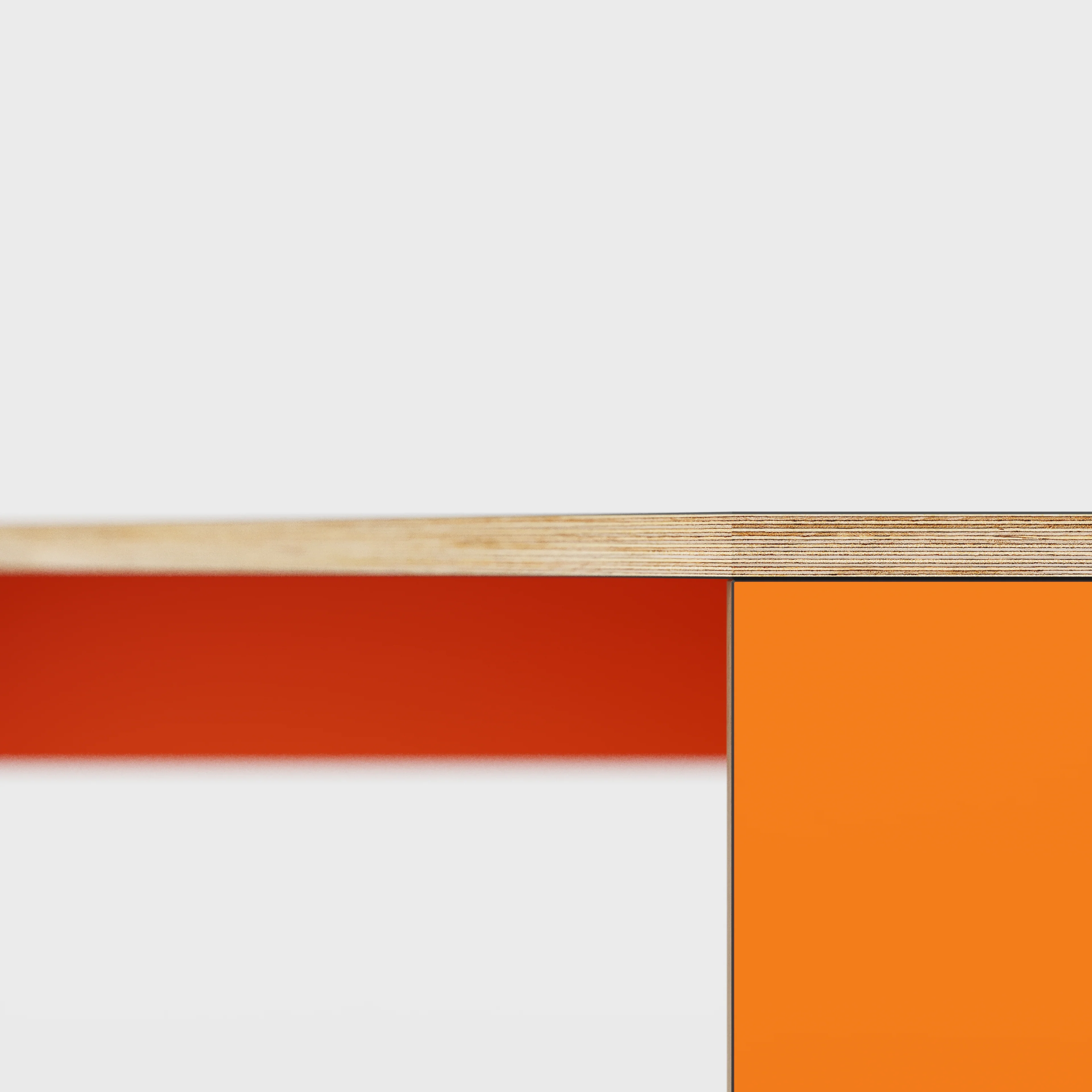 Plywood Corner Desk with Solid Sides - Formica Levante Orange - 1000(w) x 1000(d) x 750(h) - Image 4