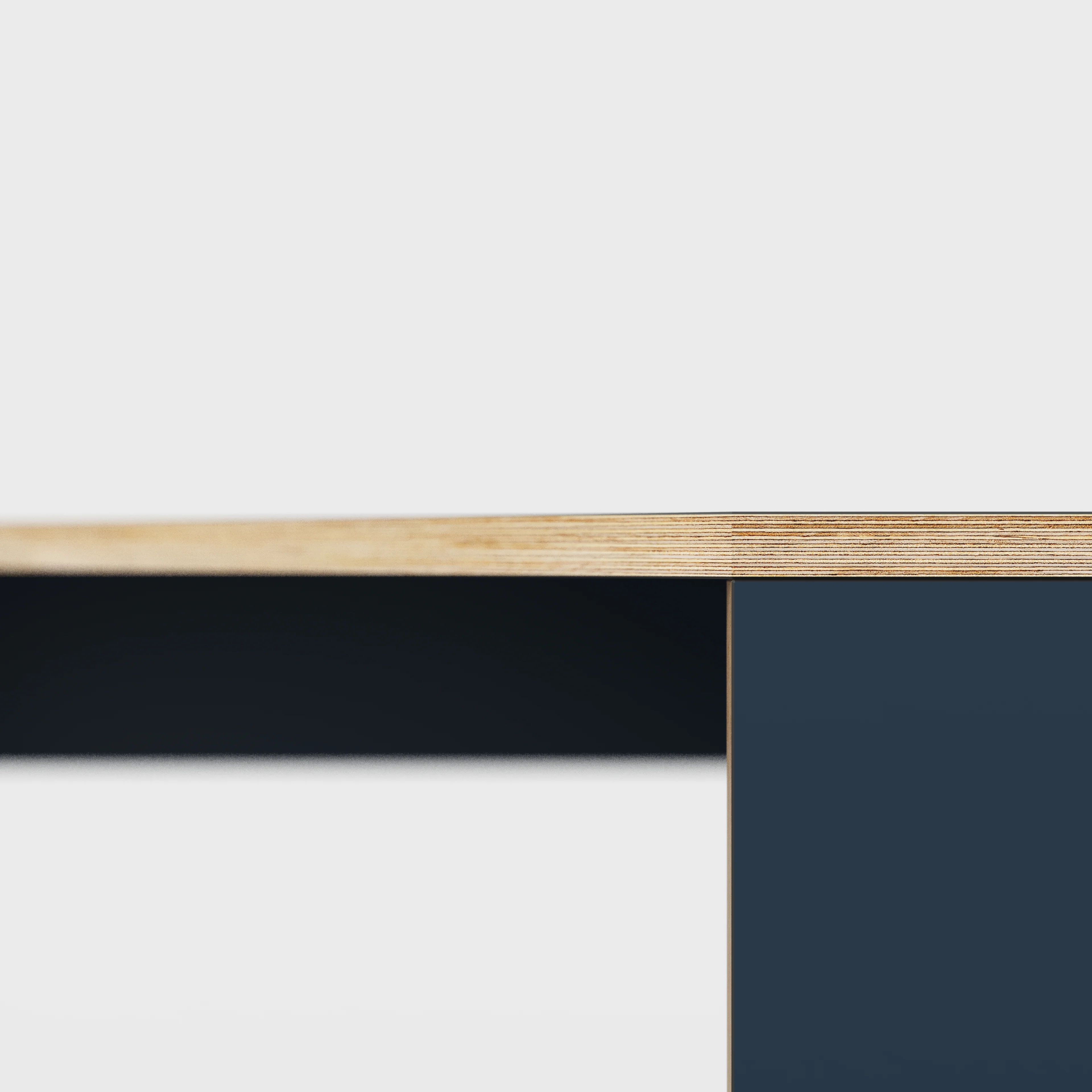 Plywood Corner Desk with Solid Sides - Formica Night Sea Blue - 1000(w) x 1000(d) x 750(h) - Image 4