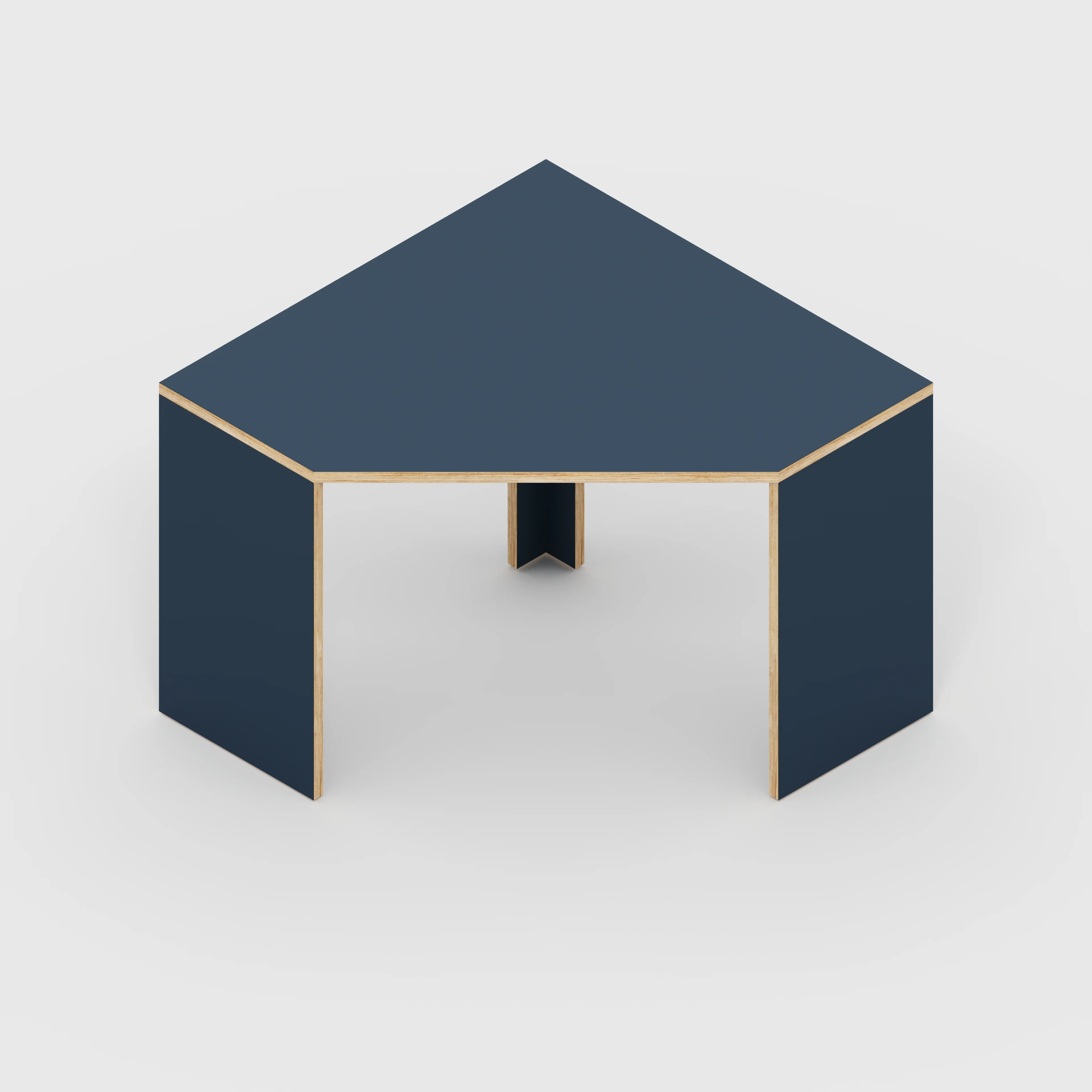 Plywood Corner Desk with Solid Sides - Formica Night Sea Blue - 1000(w) x 1000(d) x 750(h) - Image 5
