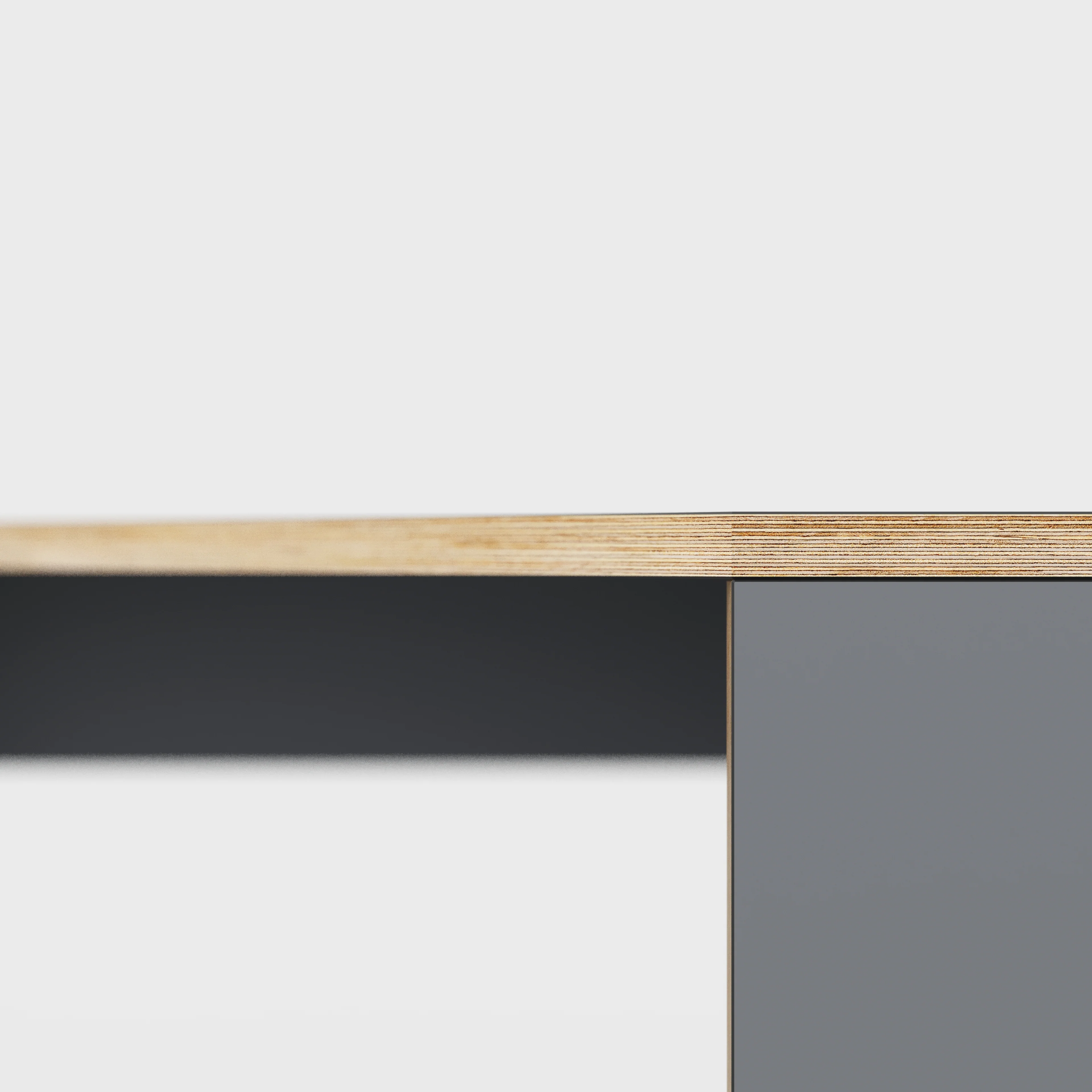 Plywood Corner Desk with Solid Sides - Formica Tornado Grey - 1000(w) x 1000(d) x 750(h) - Image 4