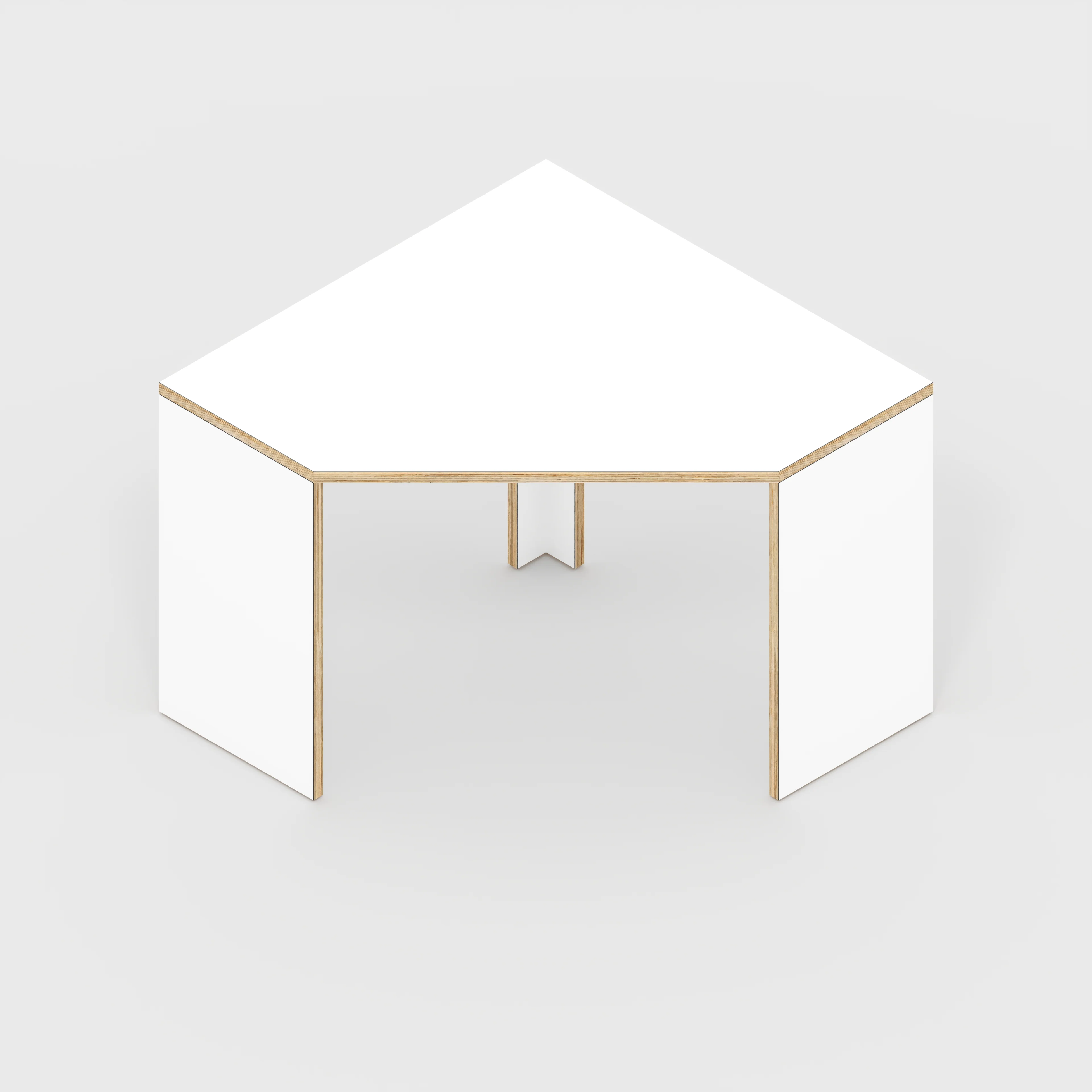 Plywood Corner Desk with Solid Sides - Formica White - 1000(w) x 1000(d) x 750(h) - Image 5
