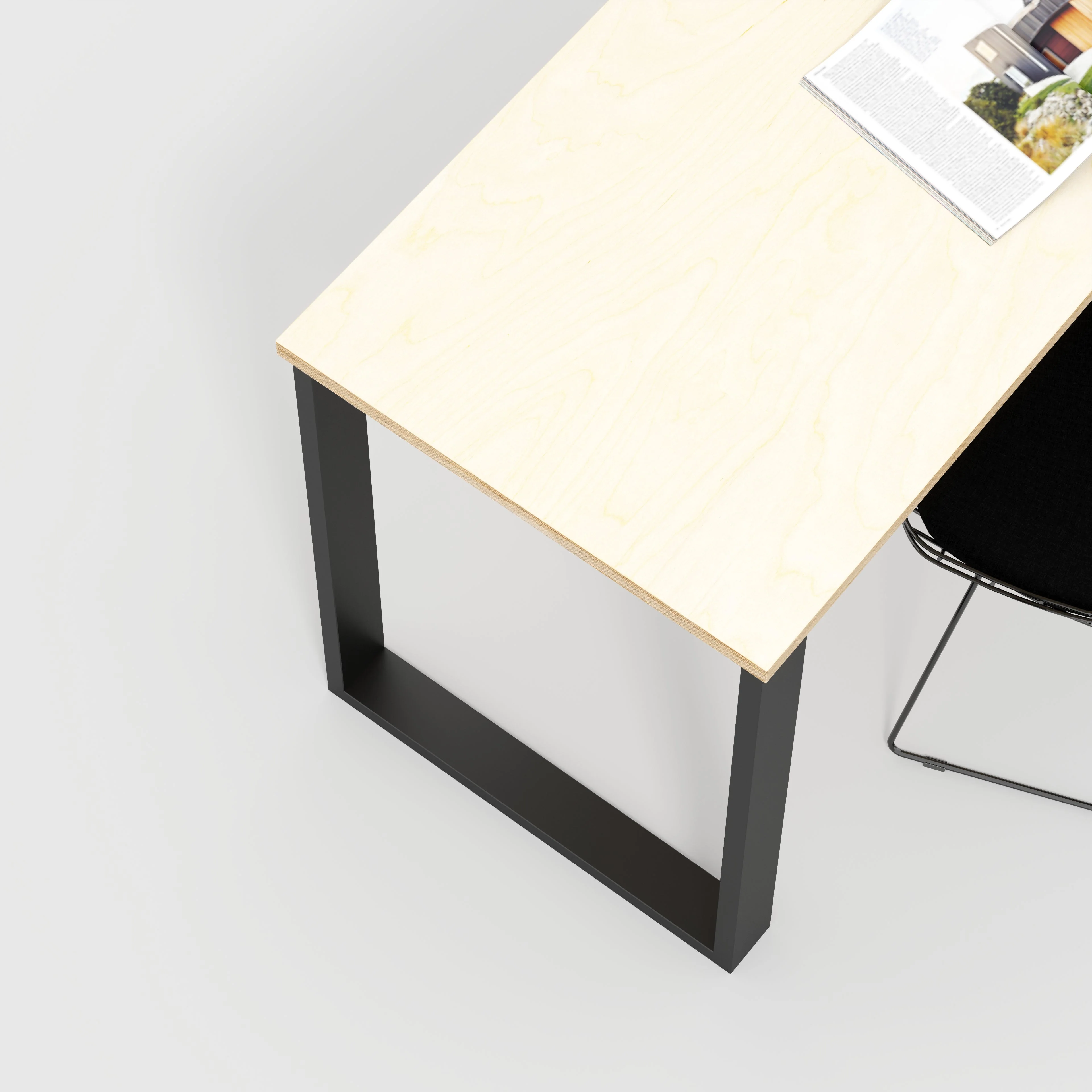 Custom Plywood Desk with Square Industrial Legs - Image 2