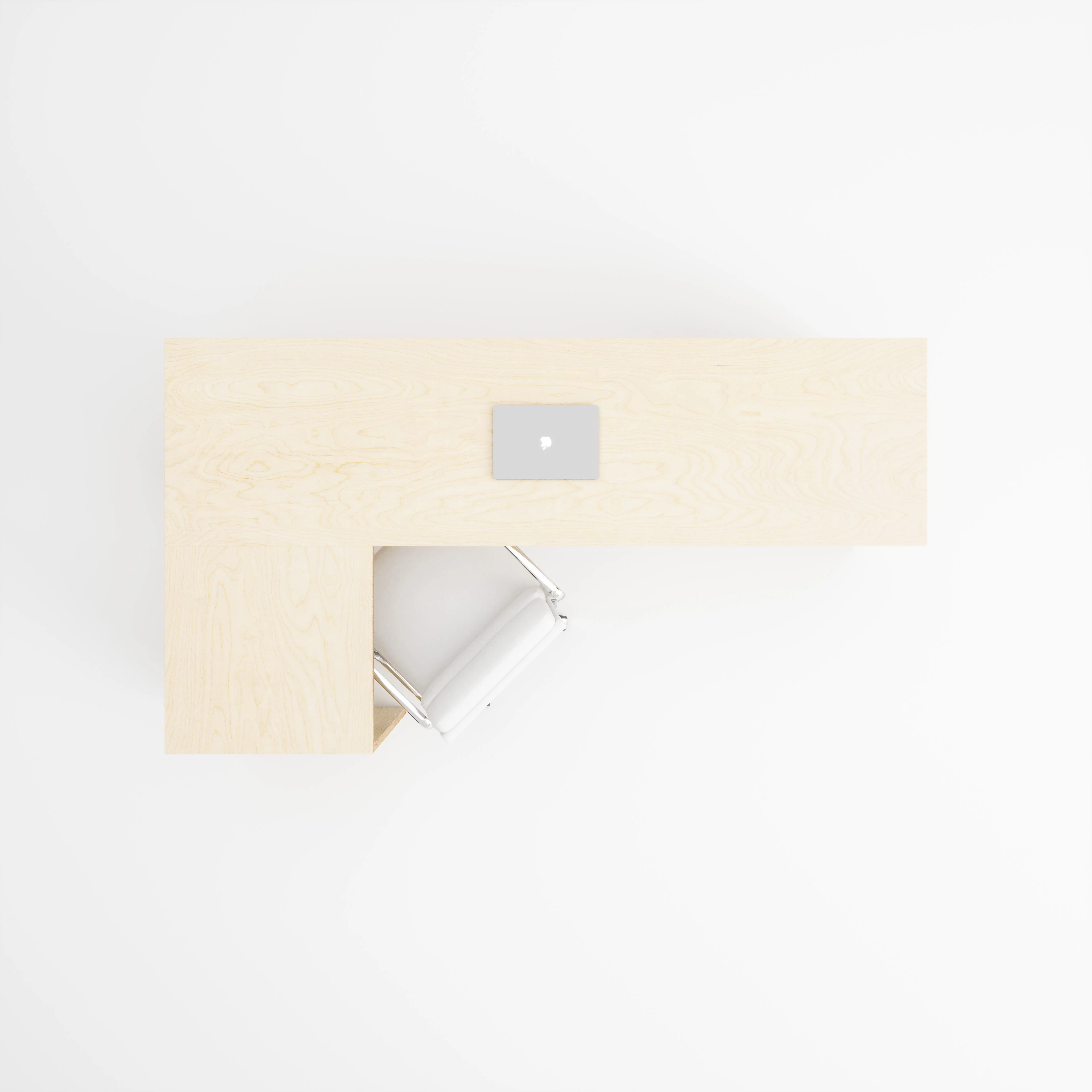 Custom Plywood L Shape Desk with Solid Sides - Image 3