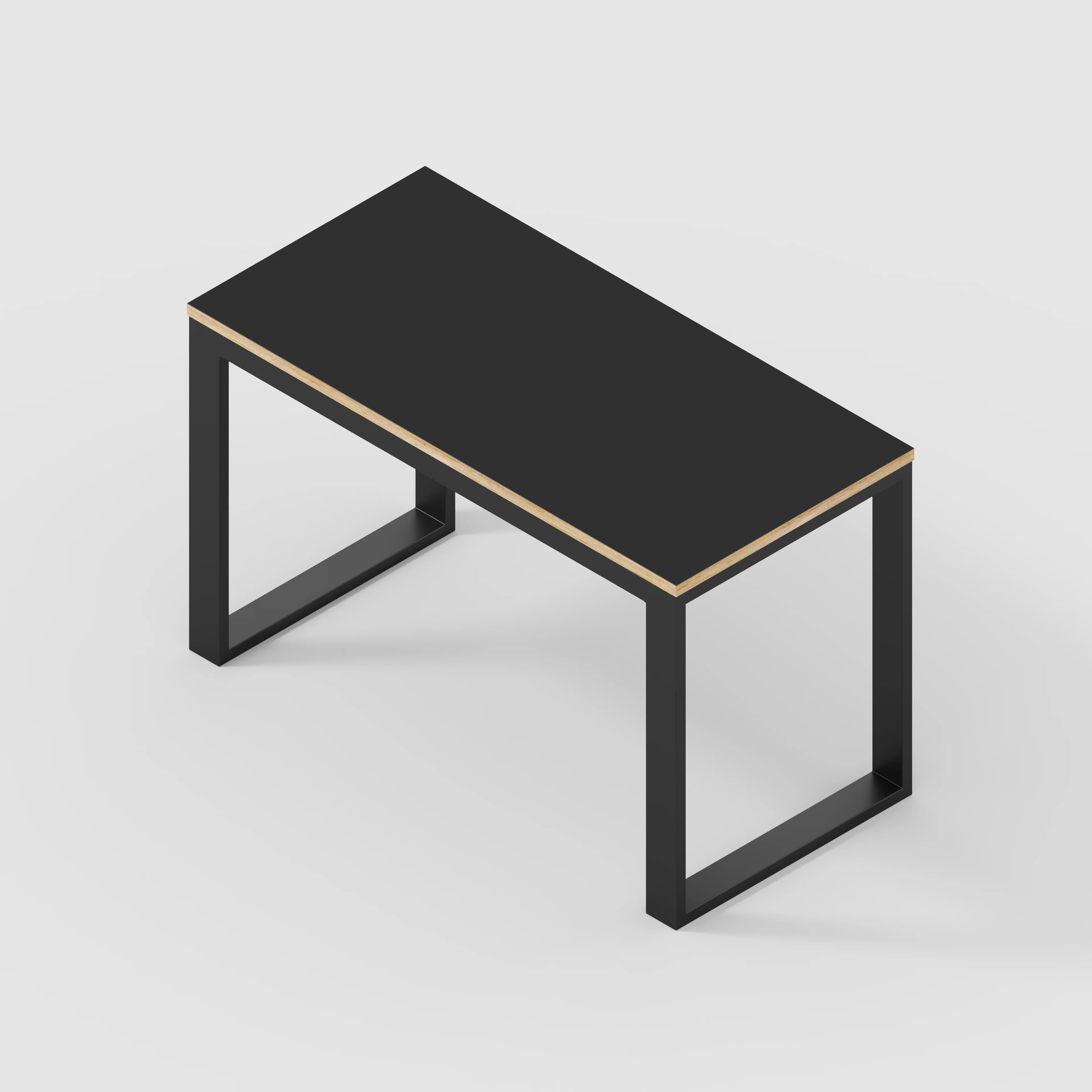 Plywood Desk with Black Industrial Frame - Formica Diamond Black - 1200(w) x 585(d) x 735(h) - Image 5