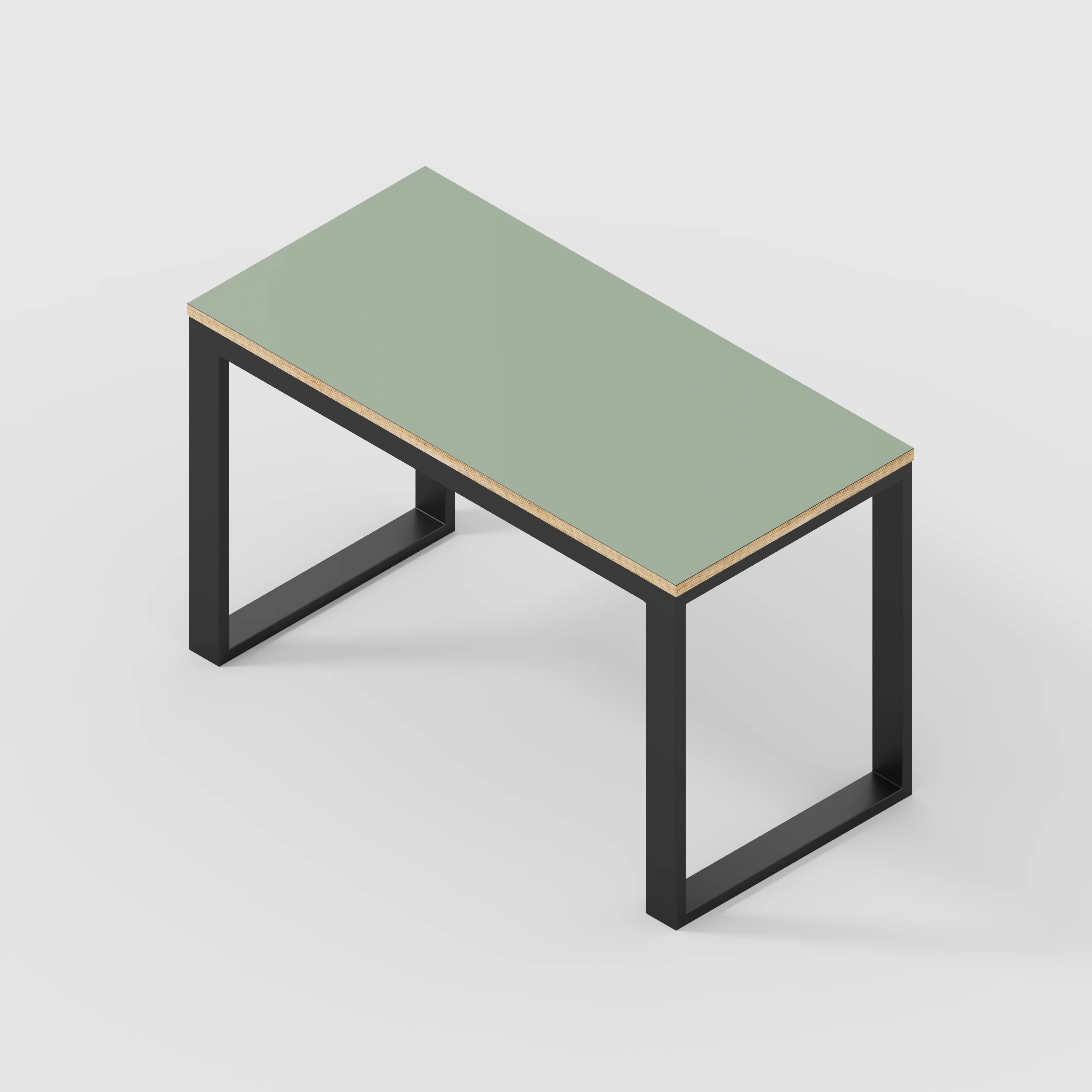 Plywood Desk with Black Industrial Frame - Formica Green Slate - 1200(w) x 585(d) x 735(h) - Image 5
