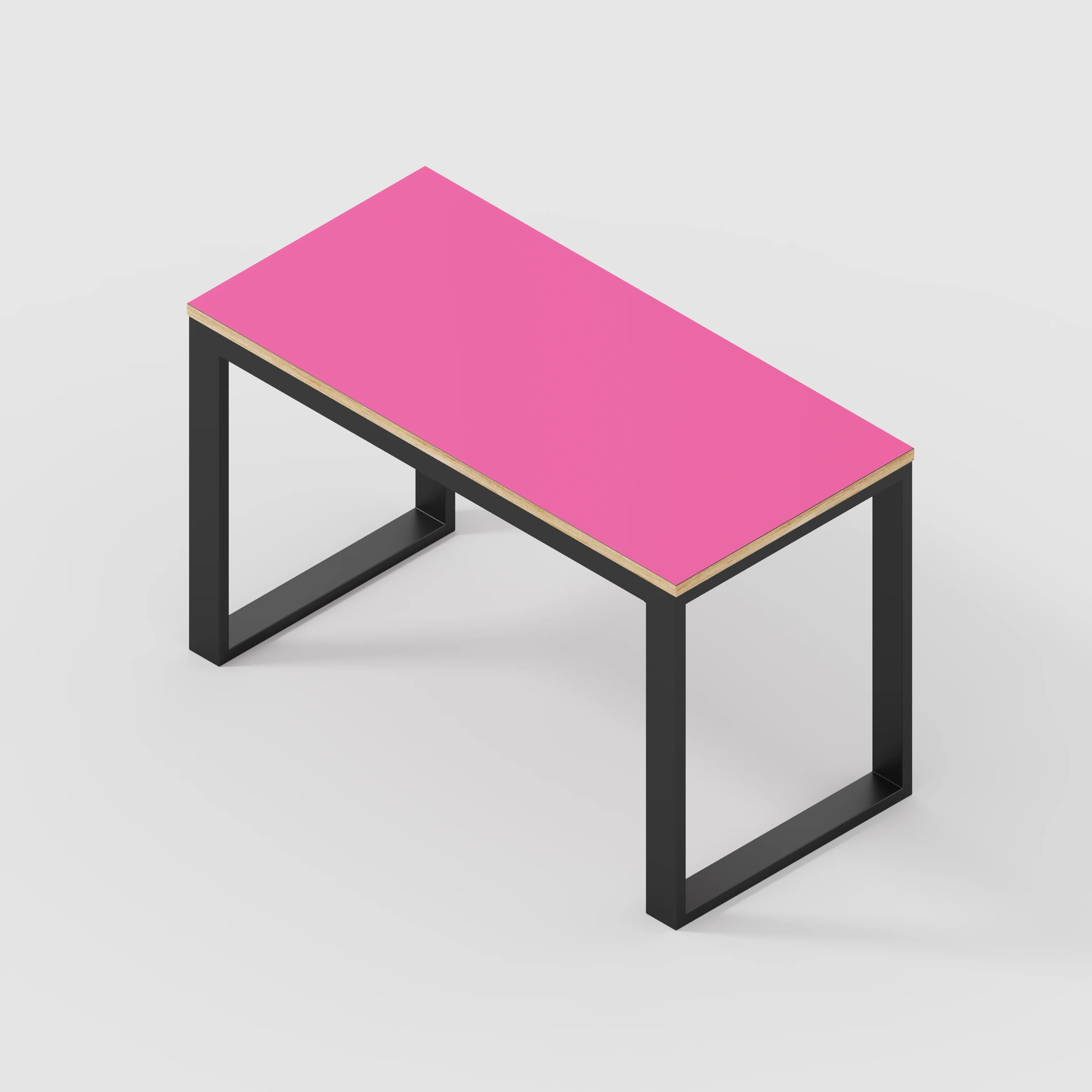 Plywood Desk with Black Industrial Frame - Formica Juicy Pink - 1200(w) x 585(d) x 735(h) - Image 5