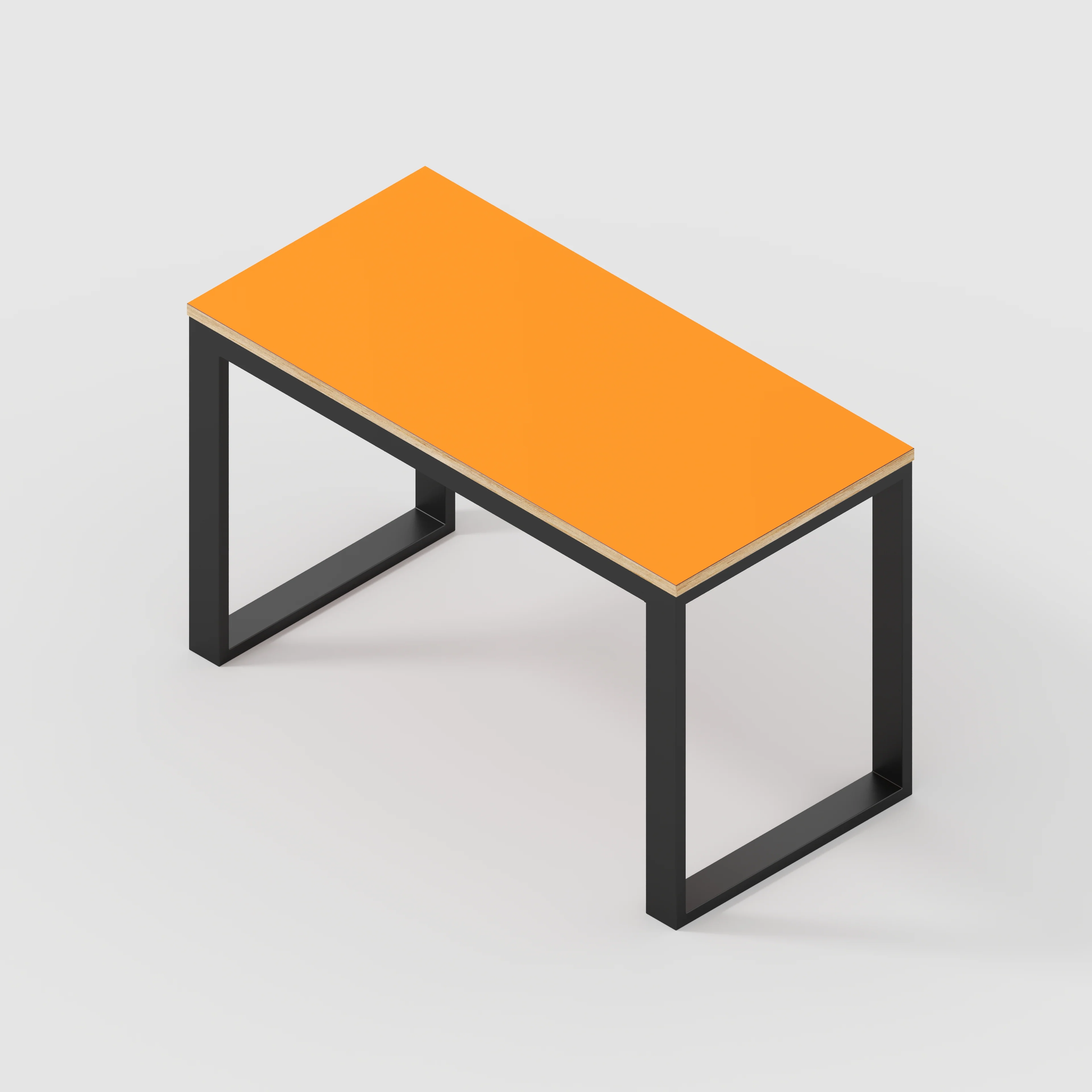 Plywood Desk with Black Industrial Frame - Formica Levante Orange - 1200(w) x 585(d) x 735(h) - Image 5