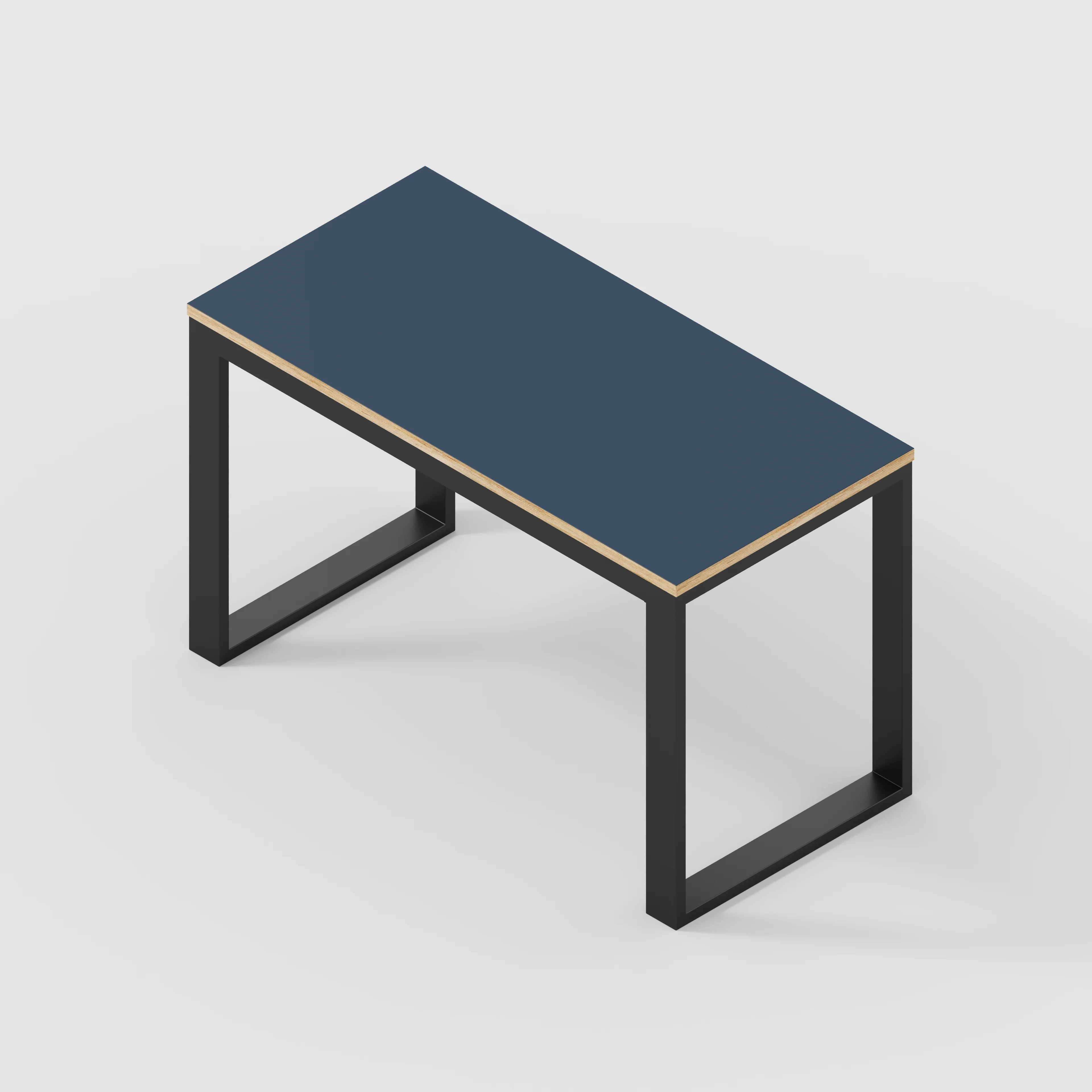 Plywood Desk with Black Industrial Frame - Formica Night Sea Blue - 1200(w) x 585(d) x 735(h) - Image 5
