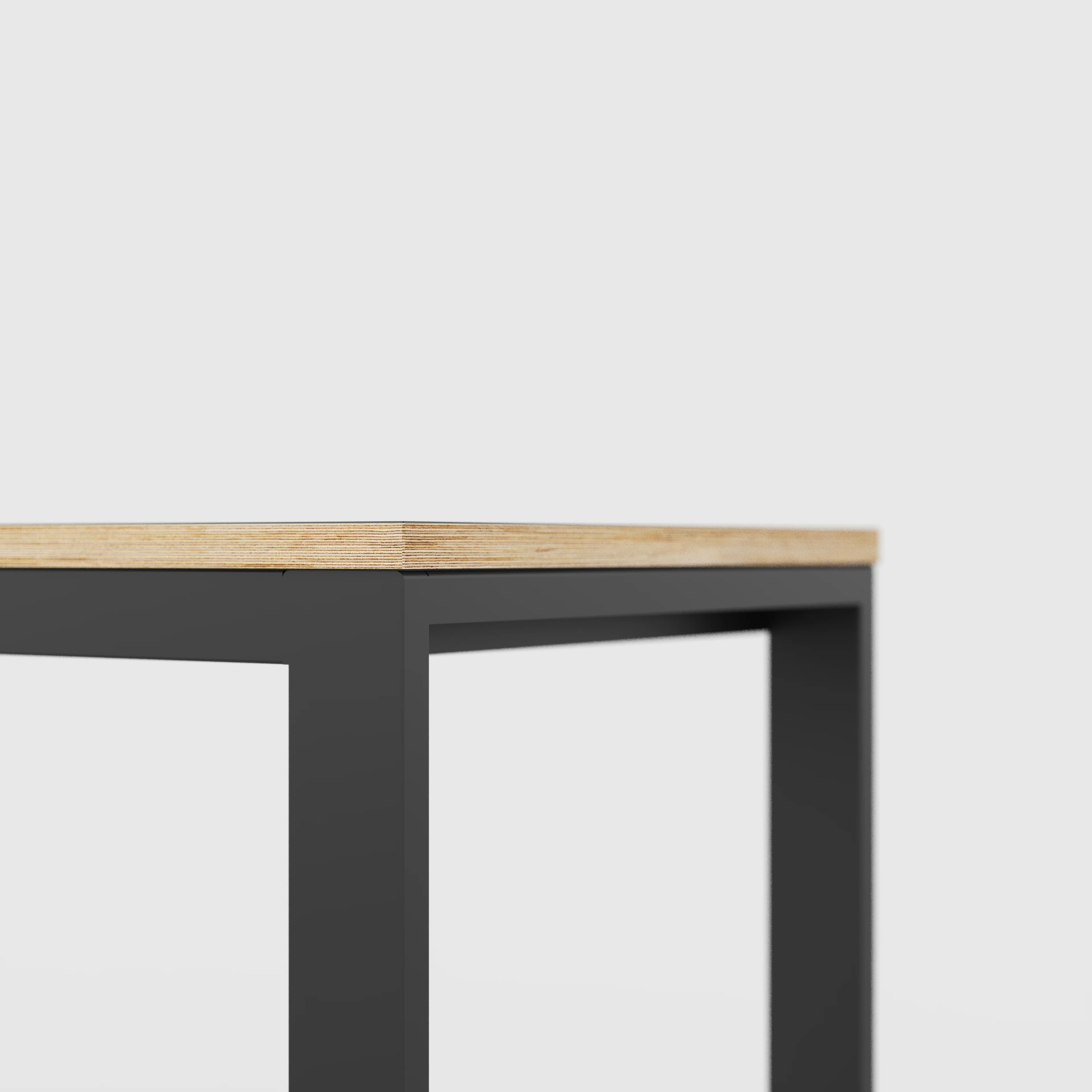 Plywood Desk with Black Industrial Frame - Formica Night Sea Blue - 1500(w) x 585(d) x 735(h) - Image 4