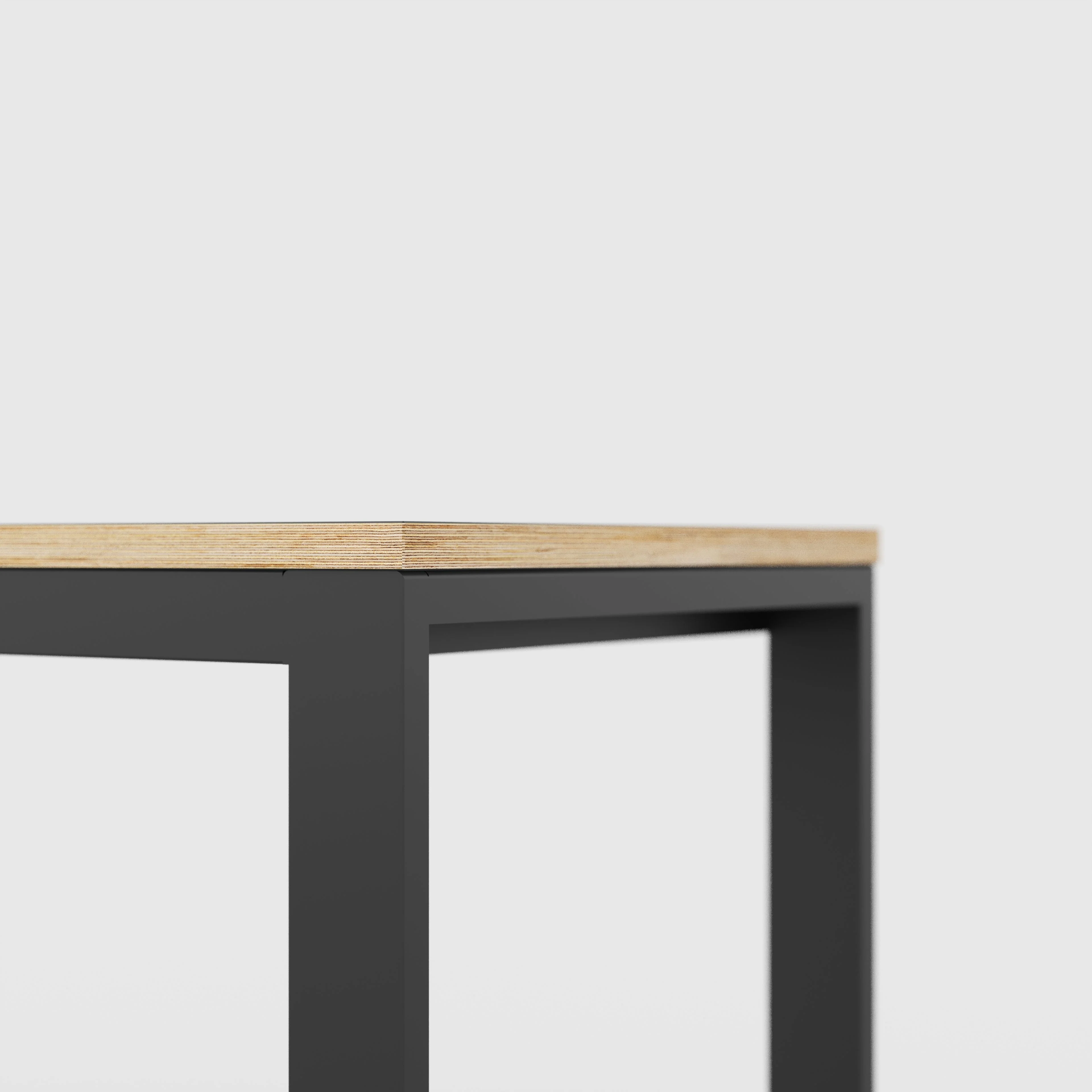 Plywood Desk with Black Industrial Frame - Formica Tornado Grey - 1200(w) x 585(d) x 735(h) - Image 4
