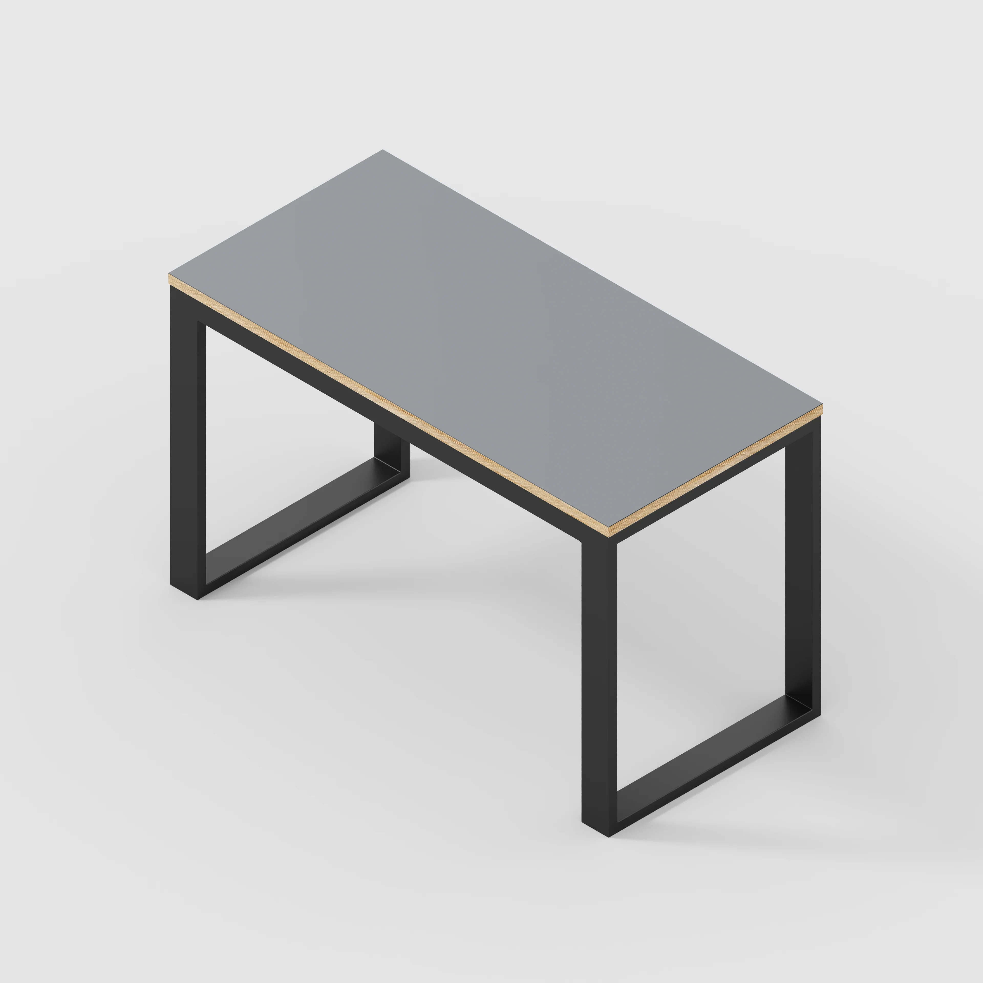 Plywood Desk with Black Industrial Frame - Formica Tornado Grey - 1200(w) x 585(d) x 735(h) - Image 5