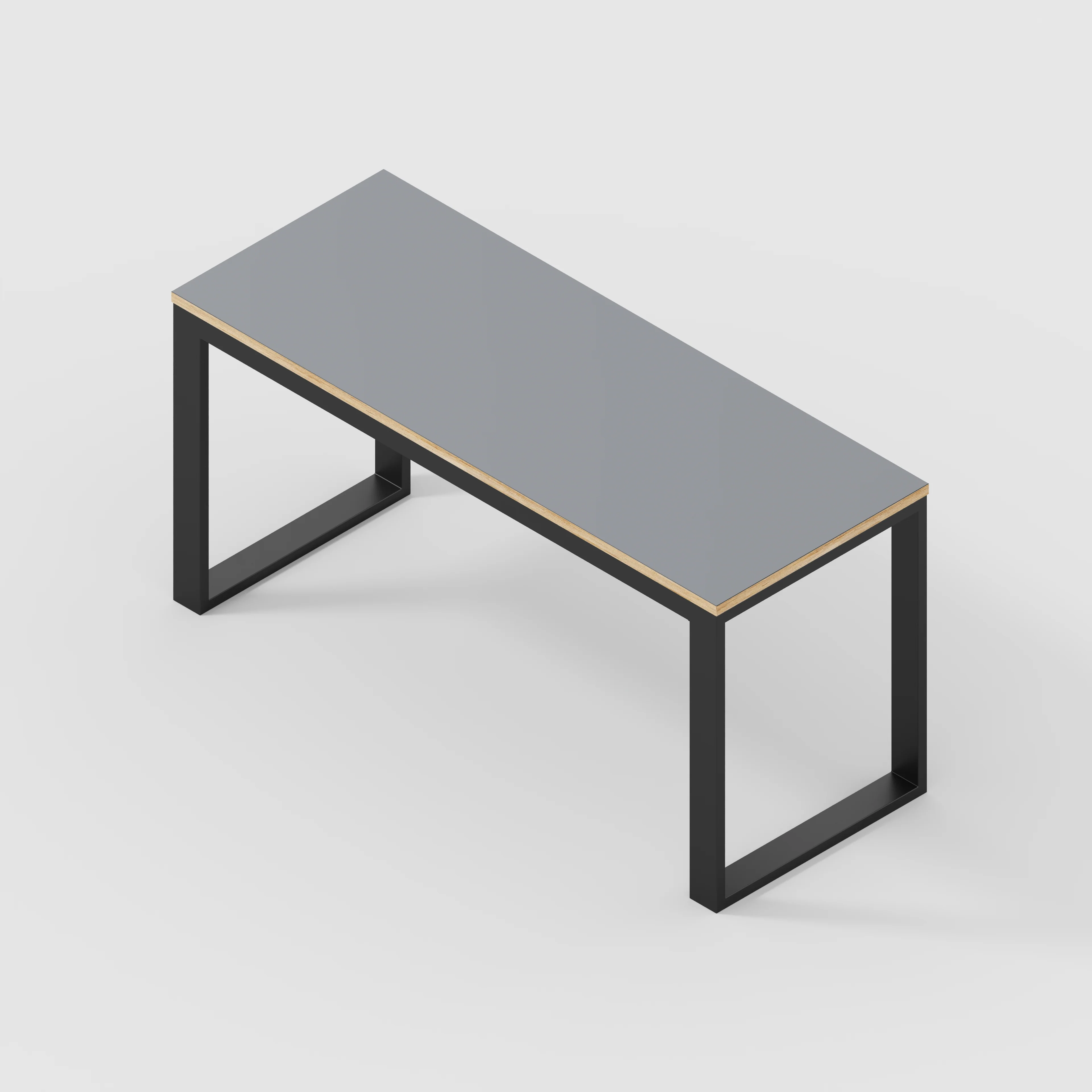 Plywood Desk with Black Industrial Frame - Formica Tornado Grey - 1500(w) x 585(d) x 735(h) - Image 5