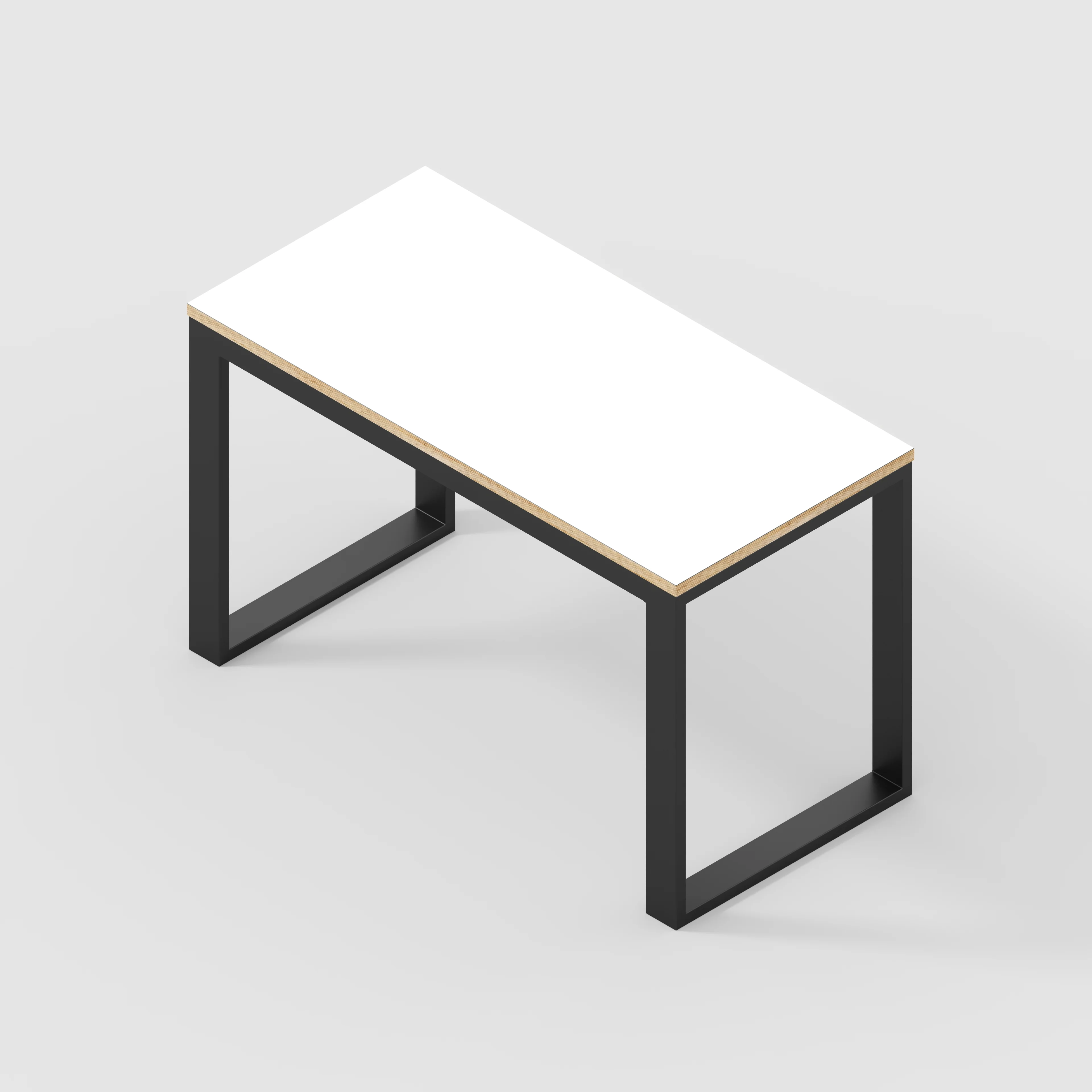 Plywood Desk with Black Industrial Frame - Formica White - 1200(w) x 585(d) x 735(h) - Image 5